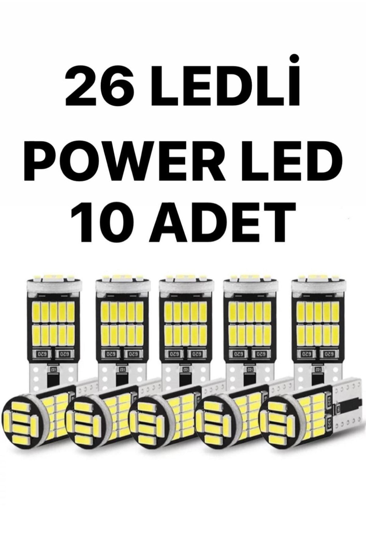 SİSA SENİSTESENAL T10 Led 26 Ledli 10 Adet W5w Metal Ultra Power Beyaz Park Plaka Tavan Ampulü