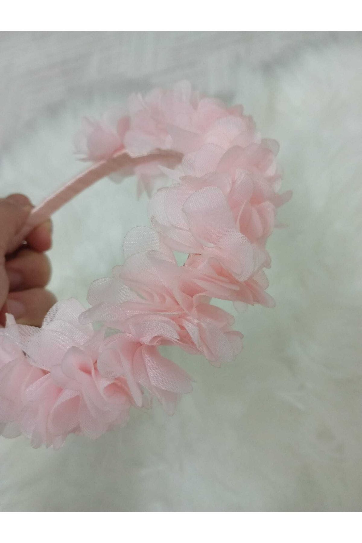 Sare Çocuk Giyim Üç Boyutlu Çiçek Detaylı Kız Çocuk Taç Toka Saglam Plastik Çember Toka