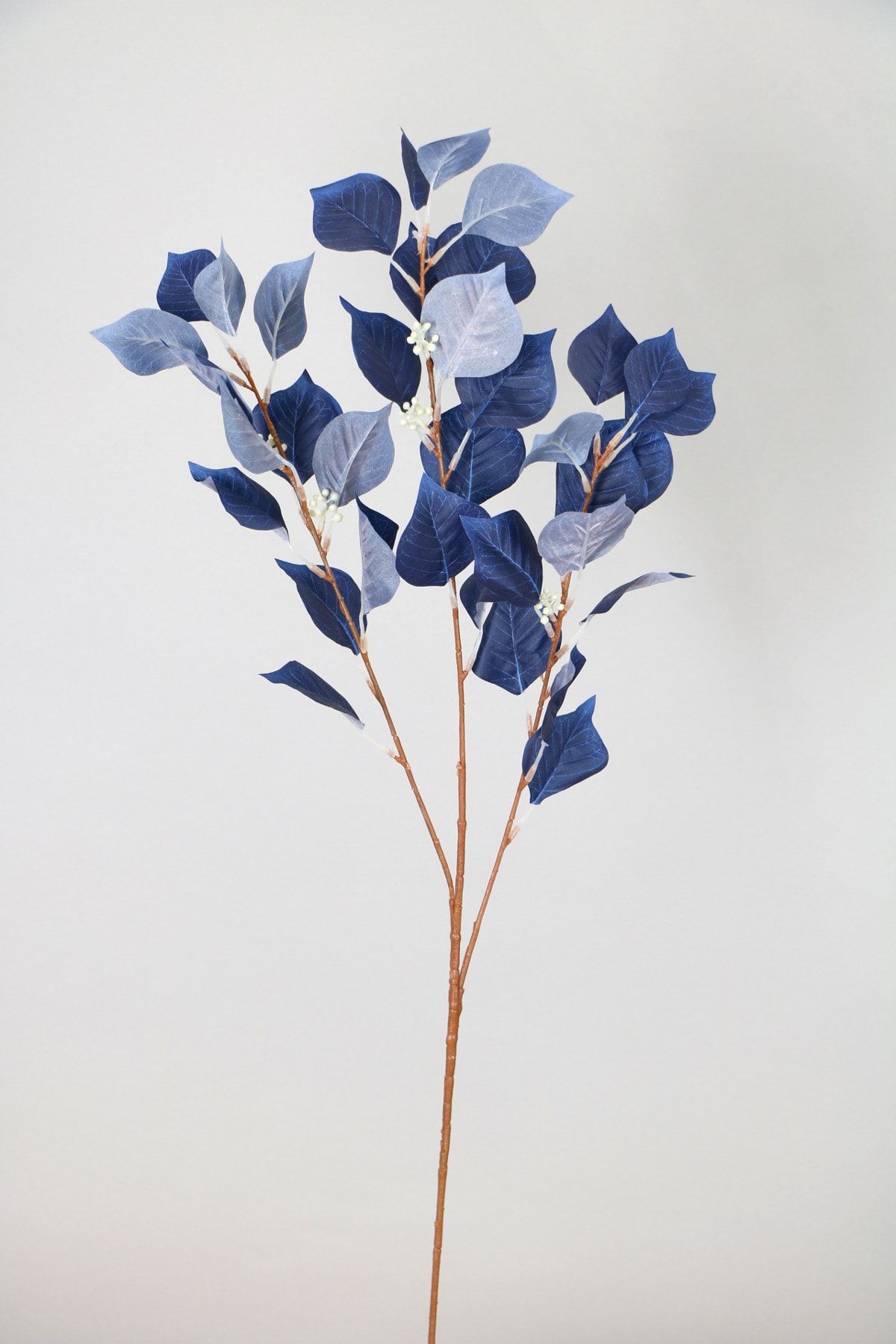 Yapay Çiçek Deposu Dekoratif Kaliteli Pastel Bitki Dalı 80 Cm Lacivert