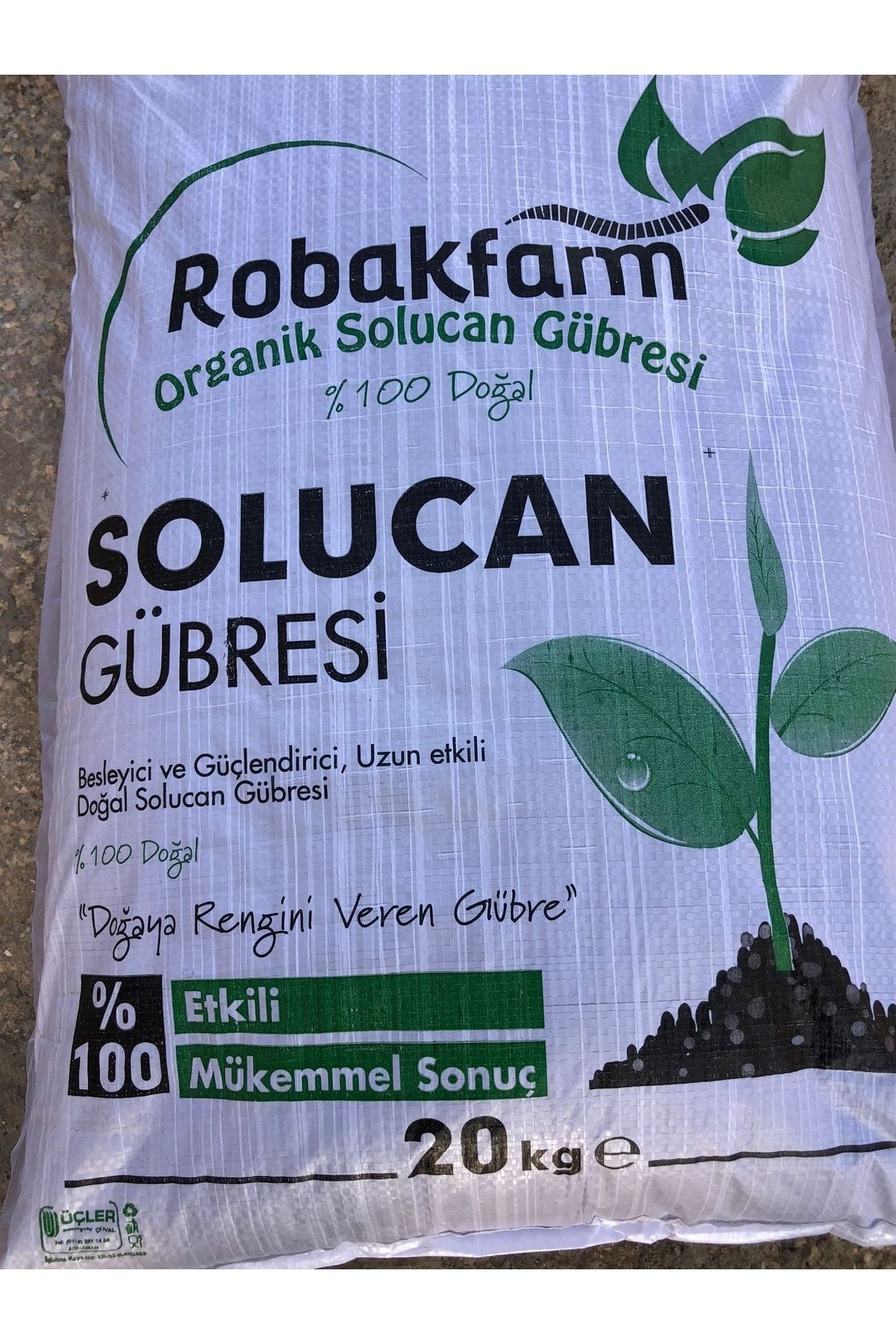 Robakfarm Organik %100 Solucan Gübresi 20 Kg