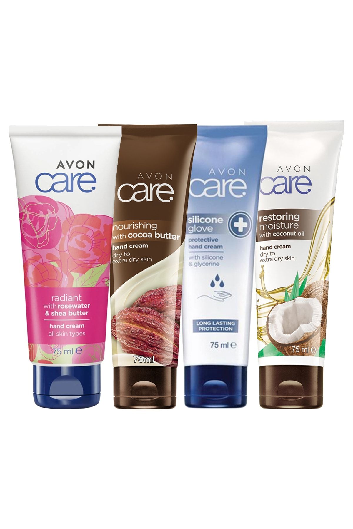 Avon Care Hindistan Cevizi, Kakao Yağı Içeren Ve Silikon Gliserin, Güllü Suyu Özlü El Kremi Paketi 4'lü