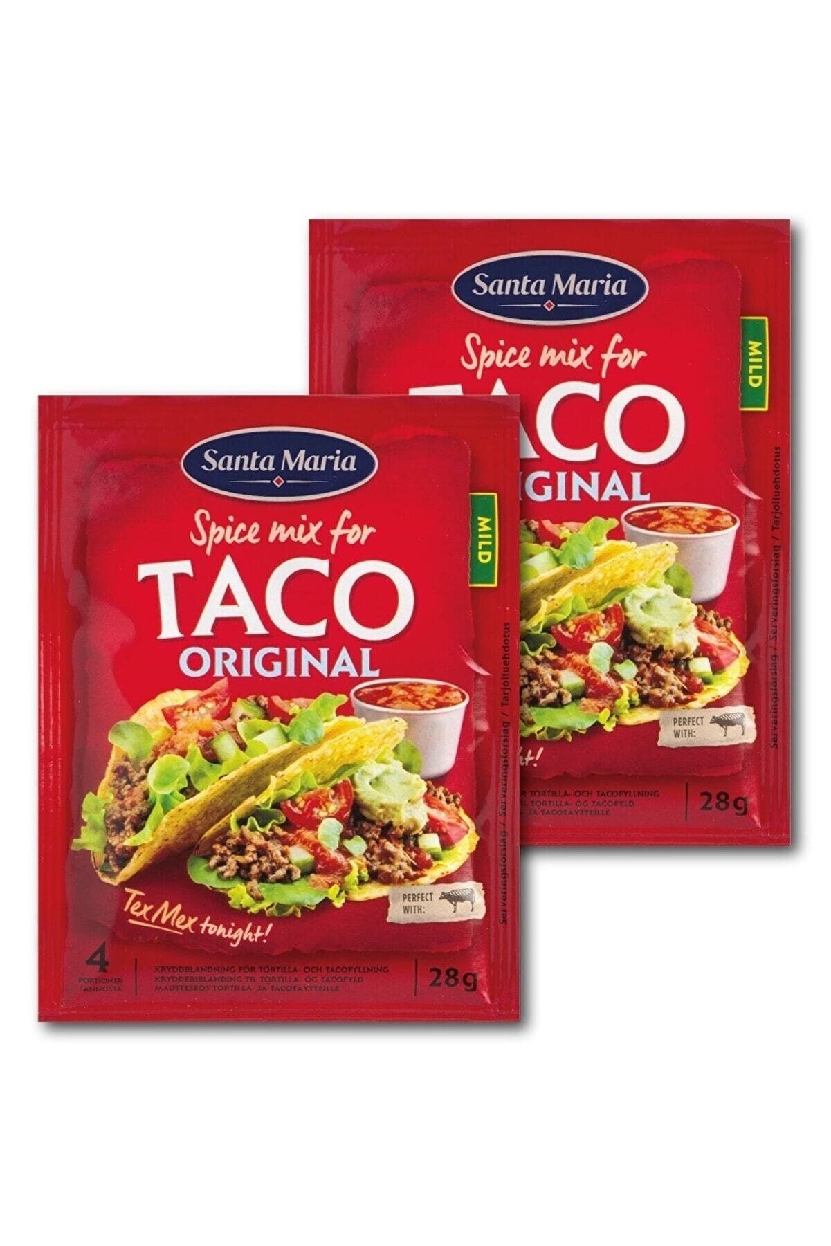 Santa Maria Spice Mix For Taco Original Taco Baharatı 28 gr X 2 Adet