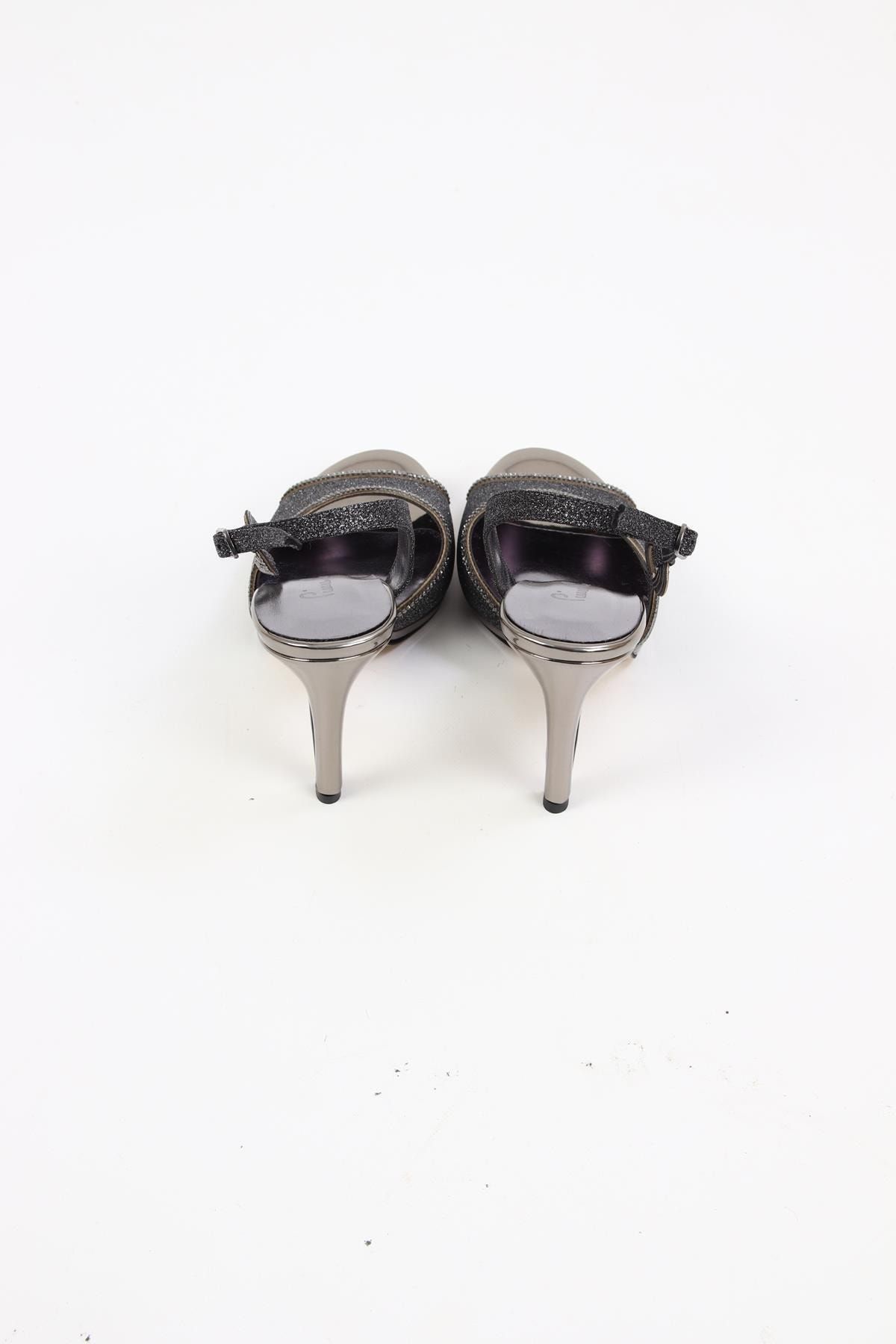 Pierre Cardin Kadın Topuklu Abiye Ayakkabı, Platin (Pc-50132)