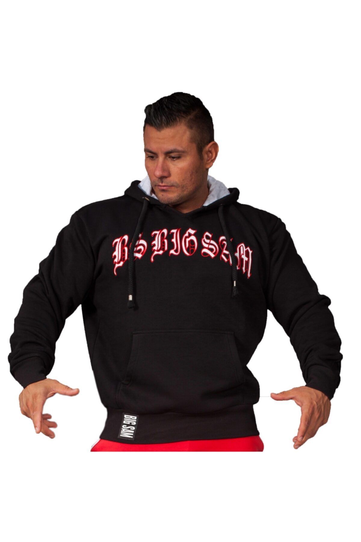 Big Sam Siyah Kışlık Kapşonlu Sweatshirt 4681