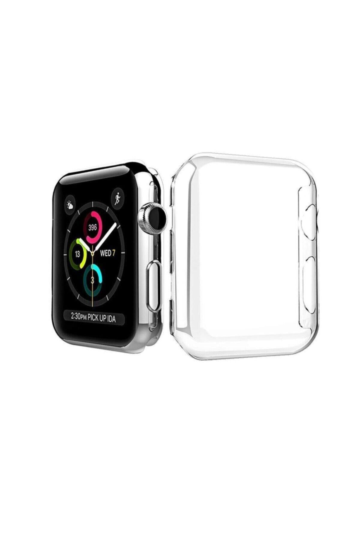 Gate Apple Watch 1 2 3 4 5 44mm Silikon Şeffaf Renk Tam Koruyucu Kılıf Silikon 44mmşeffafsilikon