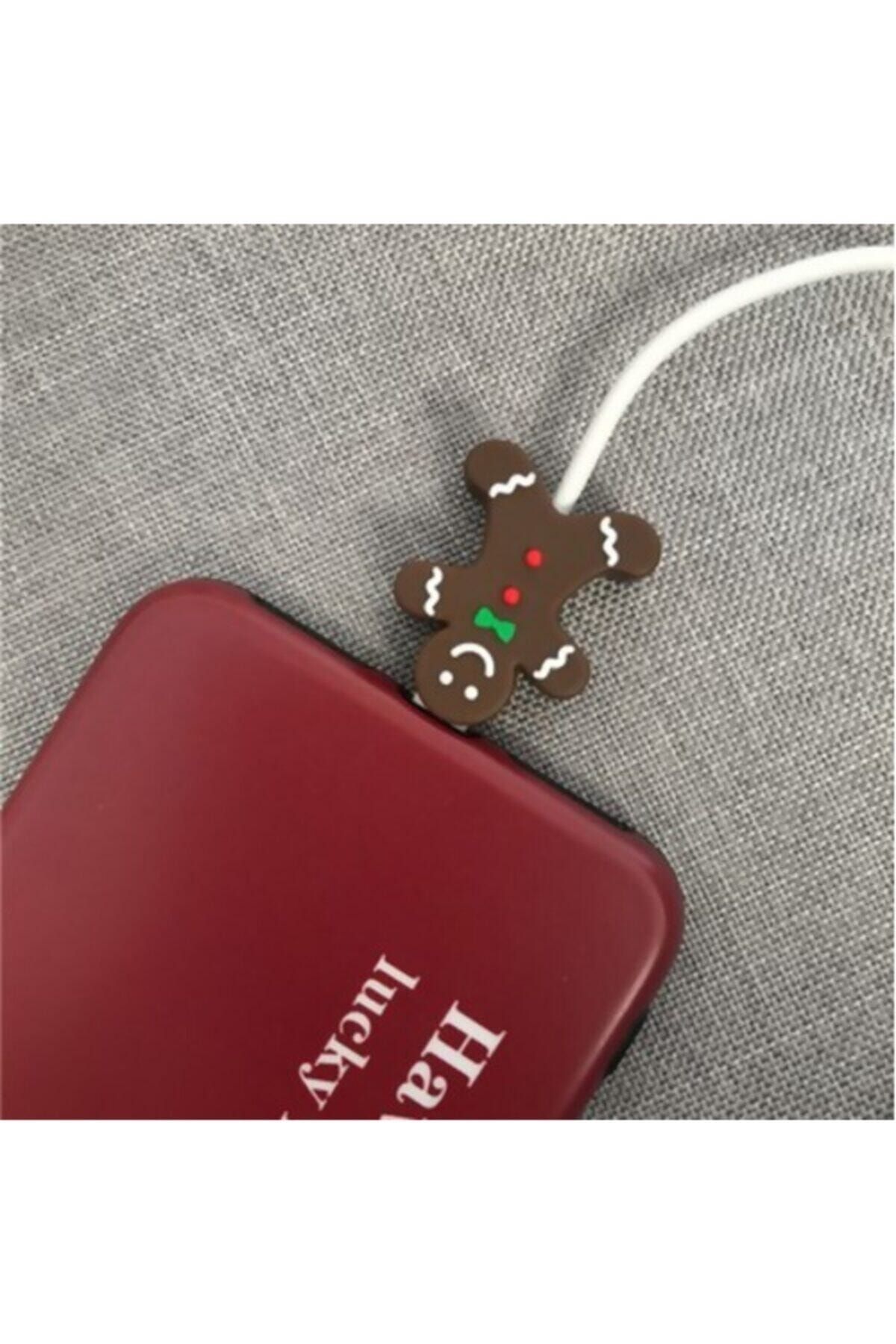 MY MÜRDÜM Sevimli Silikon Kablo Koruyucu Gingerbread Man