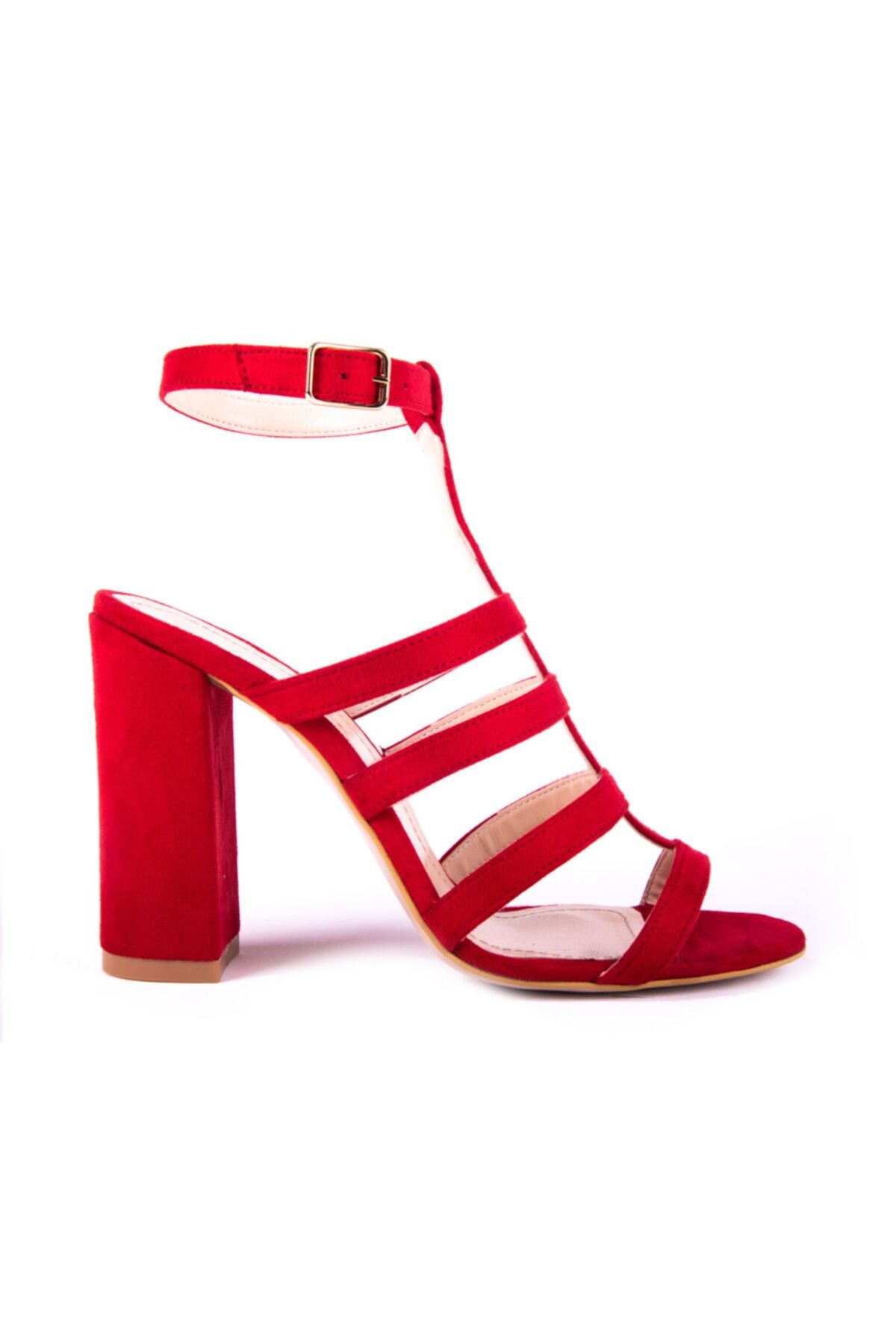 Divum Kırmızı Süet Topuklu Ayakkabı