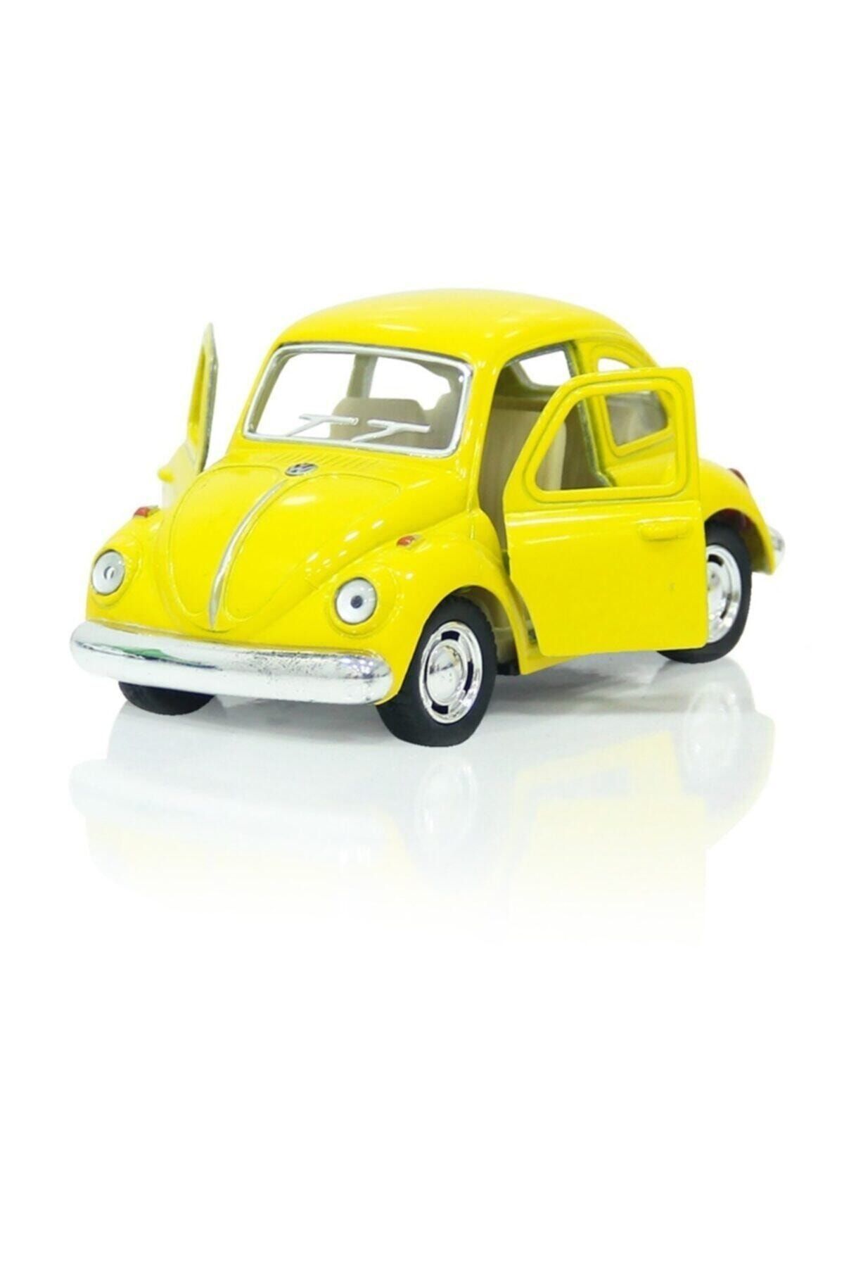 Volkswagen Sarı Metal Mini Vosvos Çek Bırak Oyuncak Araba