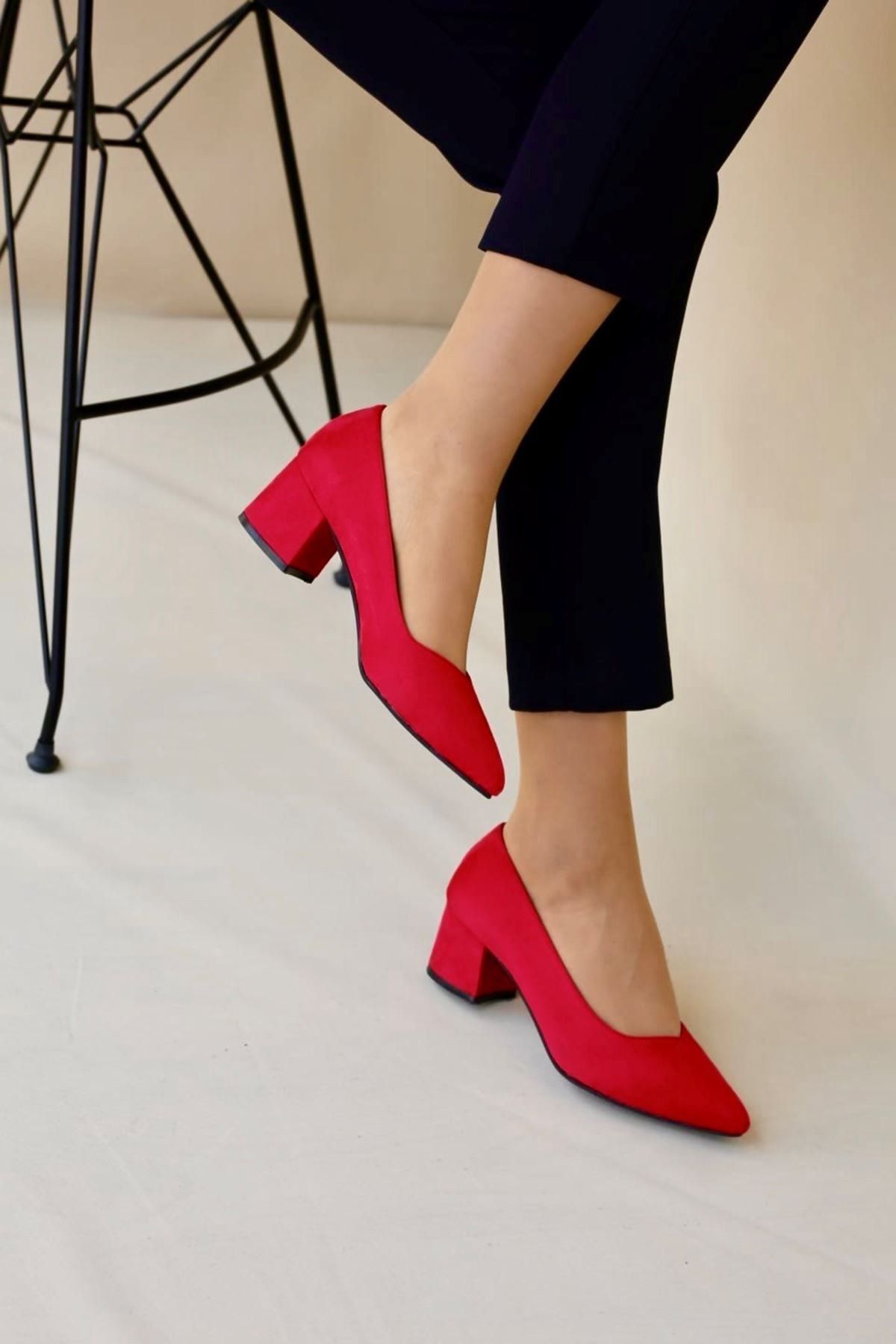 LDÇ Kadın Topuklu Ayakkabı-s. Kırmızı