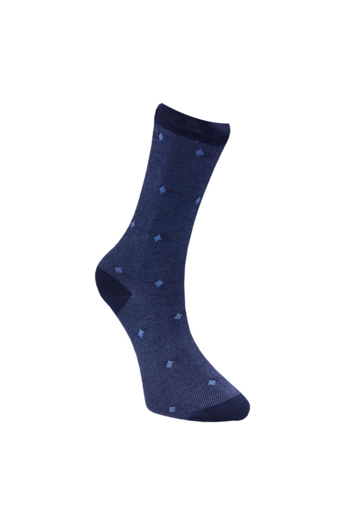 Altınyıldız Classics ERKEK Lacivert-Mavi Desenli Bambulu Soket Çorap