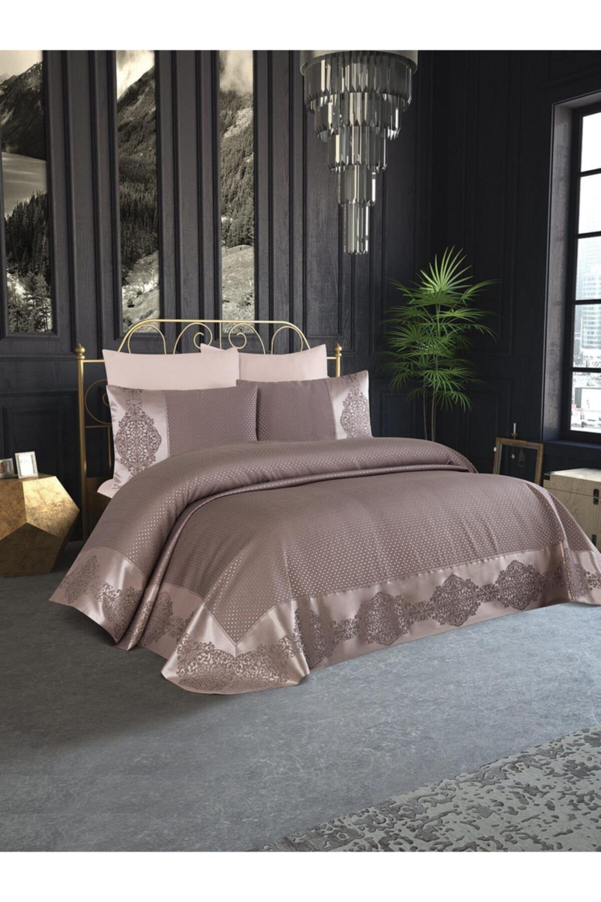 Homeart Pudra Şık Çift Kişilik Yatak Örtüsü