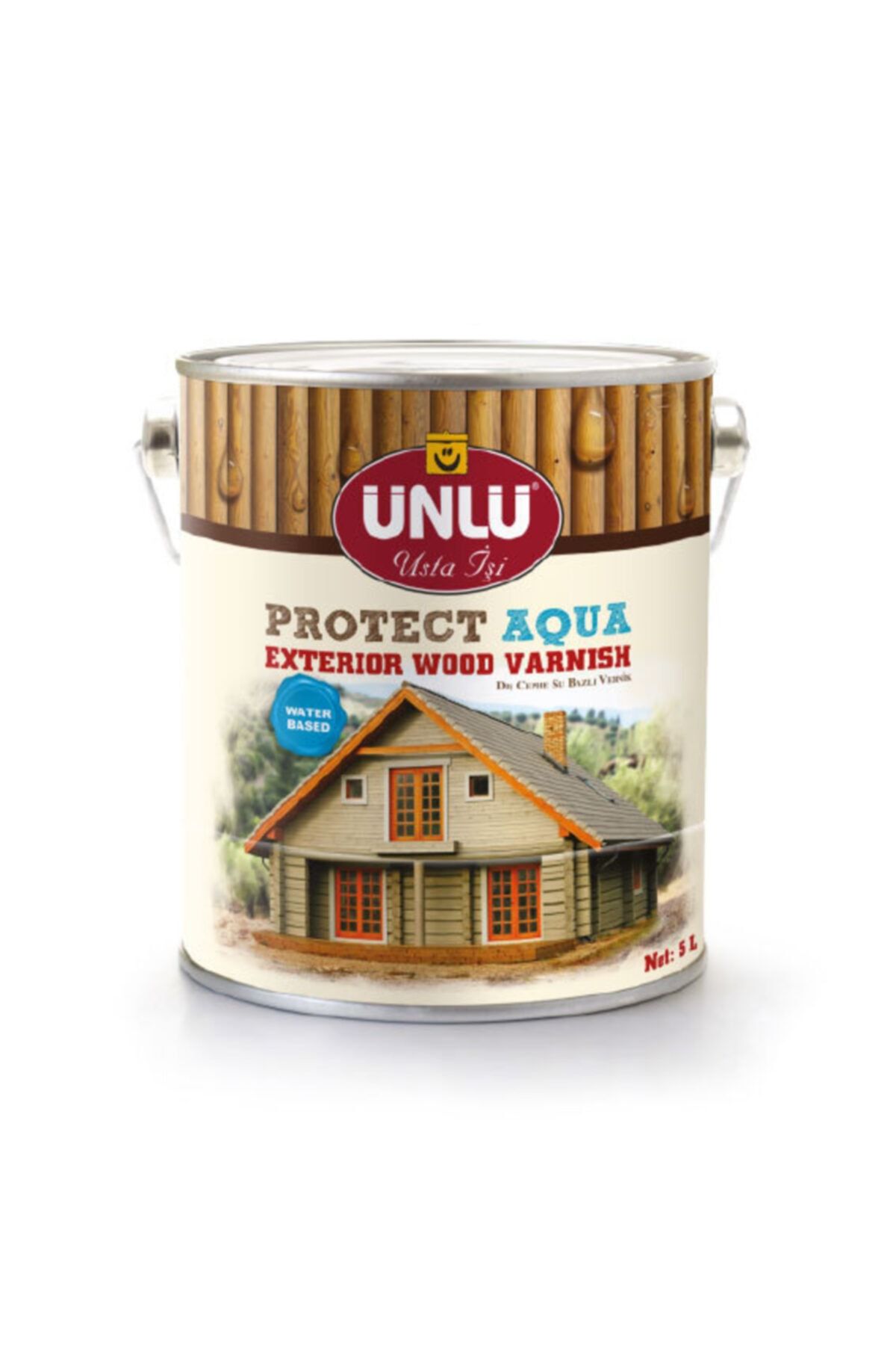 Ünlü Boya Protect Aqua Beyaz Su Bazlı Dış Cephe Vernik 5 lt