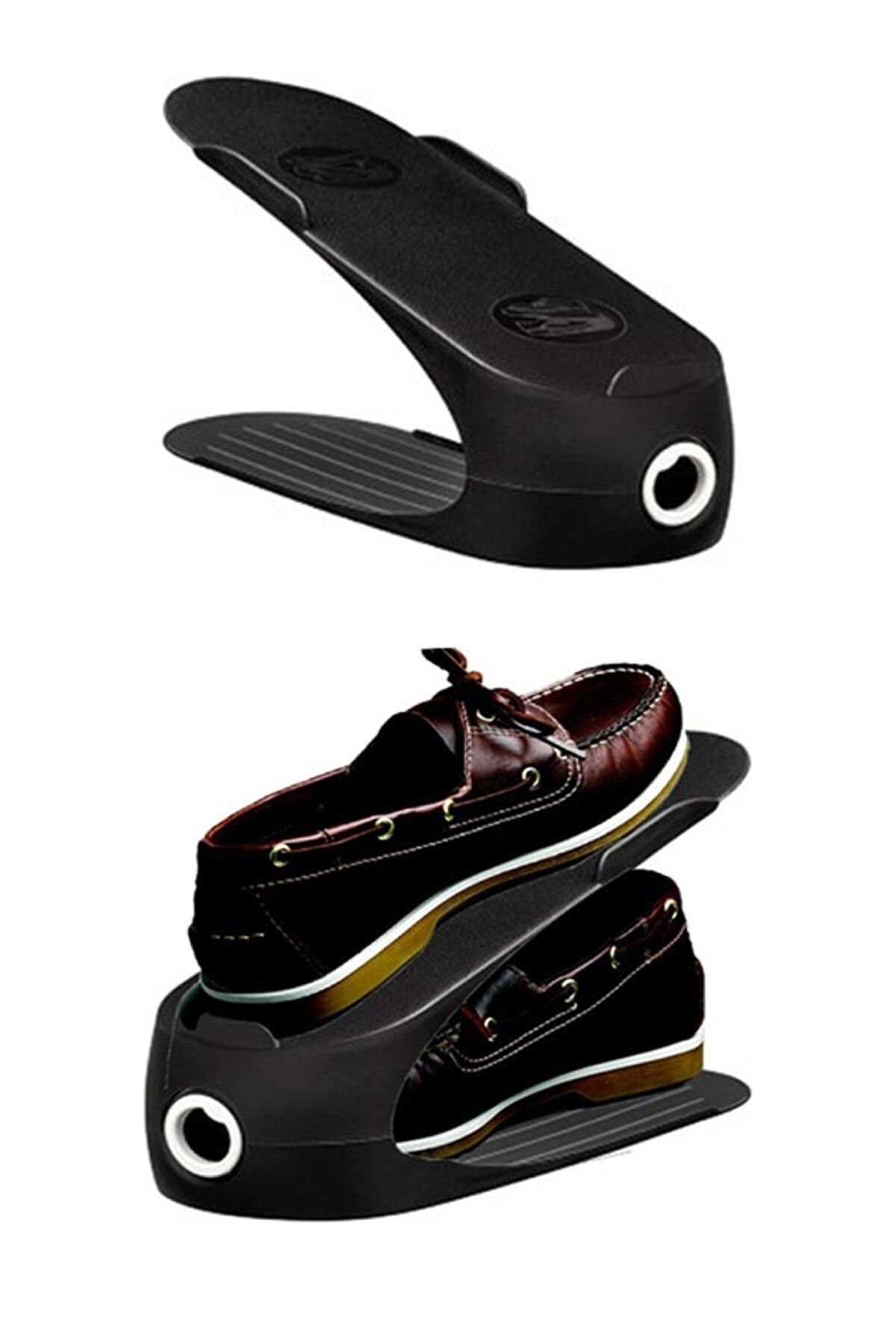 Margin 12 Adet Gondol Ayakkabı Rampası Ayakkabı Düzenleyici - Siyah
