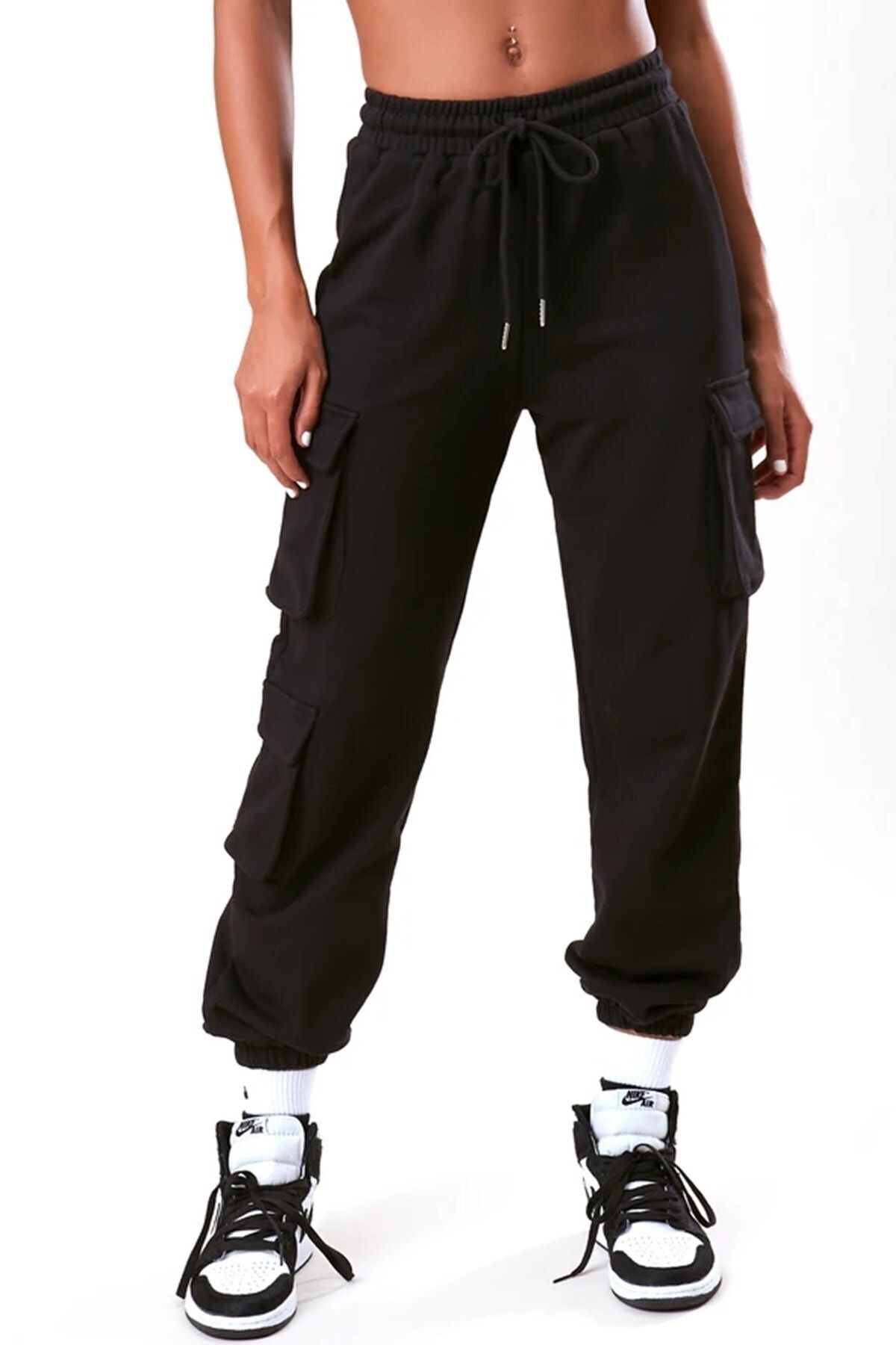 Boutiquen 5027- Beli Ve Paçası Lastikli Üç Cepli Pantolon