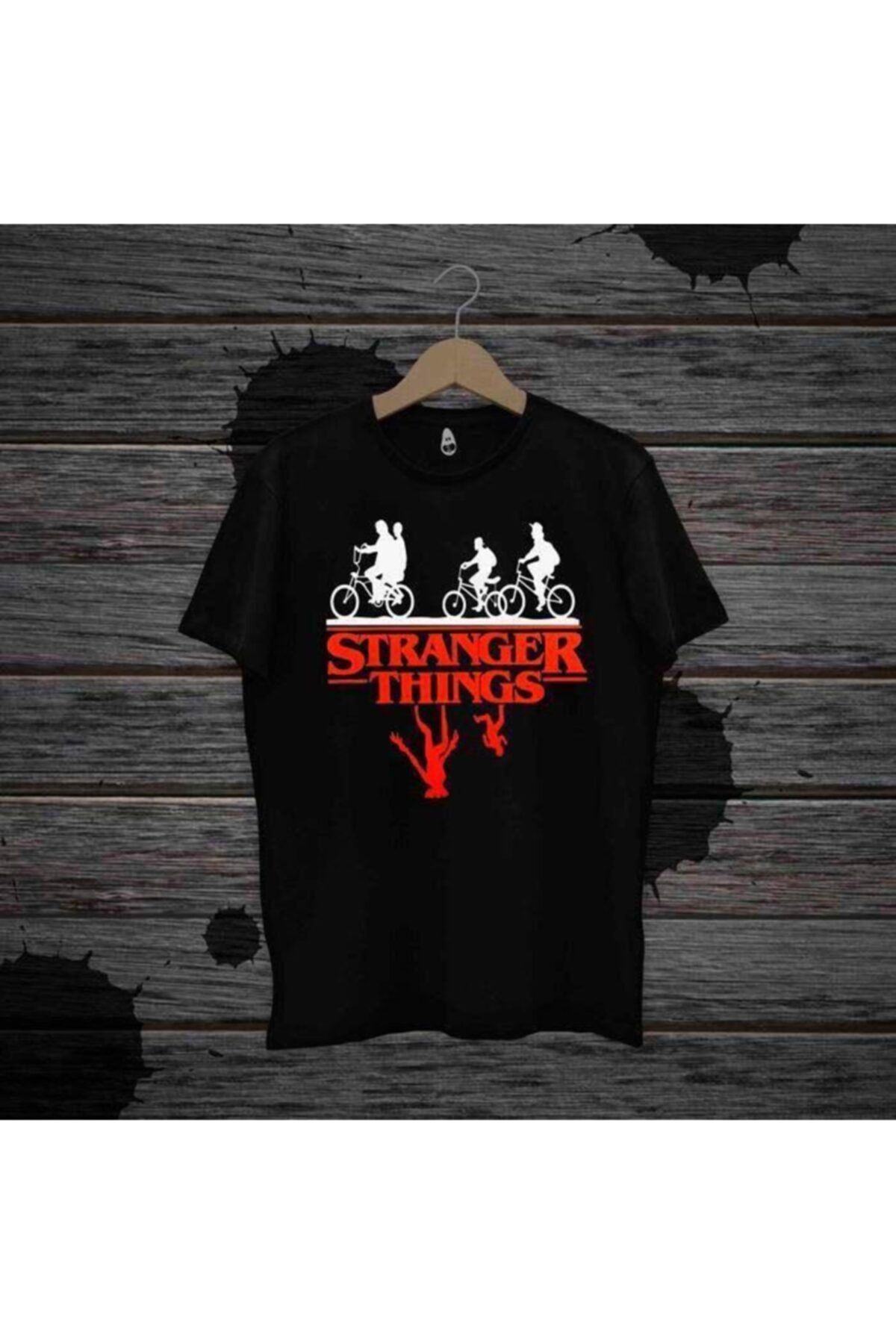 Panda Unisex Stranger Things Baskılı T-shirt