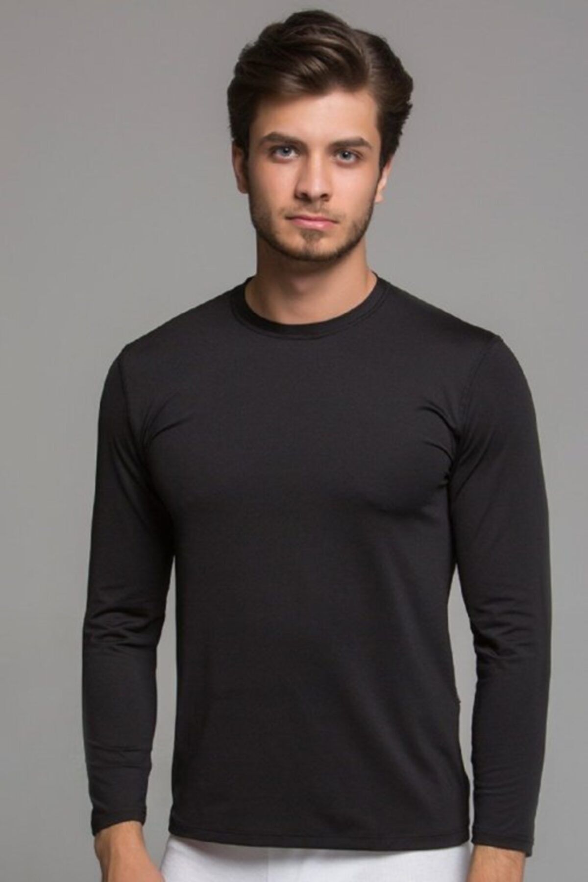Silyon Askeri Giyim Termal Tişört - Microfiber Tişört - Termal Fanila - Uzun Kol - Siyah Renk