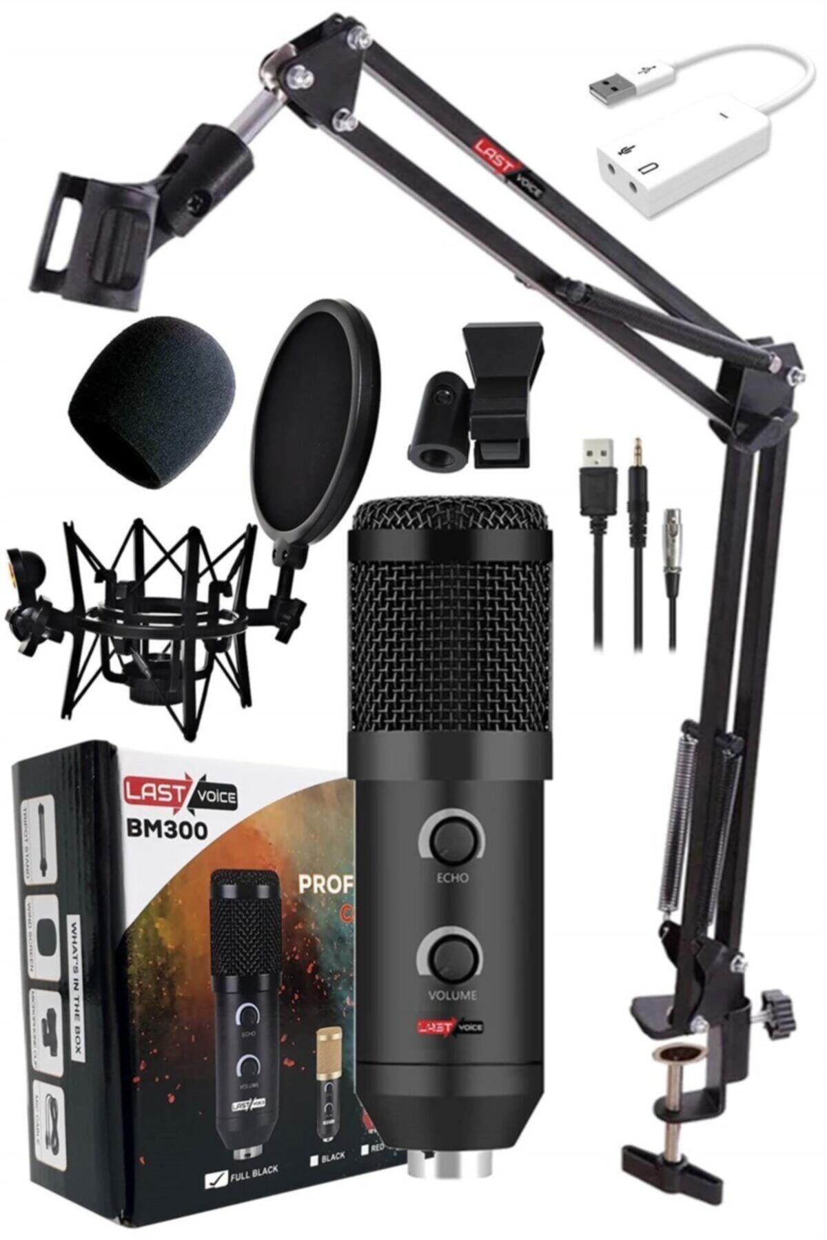 Lastvoice Bm300 Usb Condenser Mikrofon + Sh-101 Filtreli Ve Stand Set