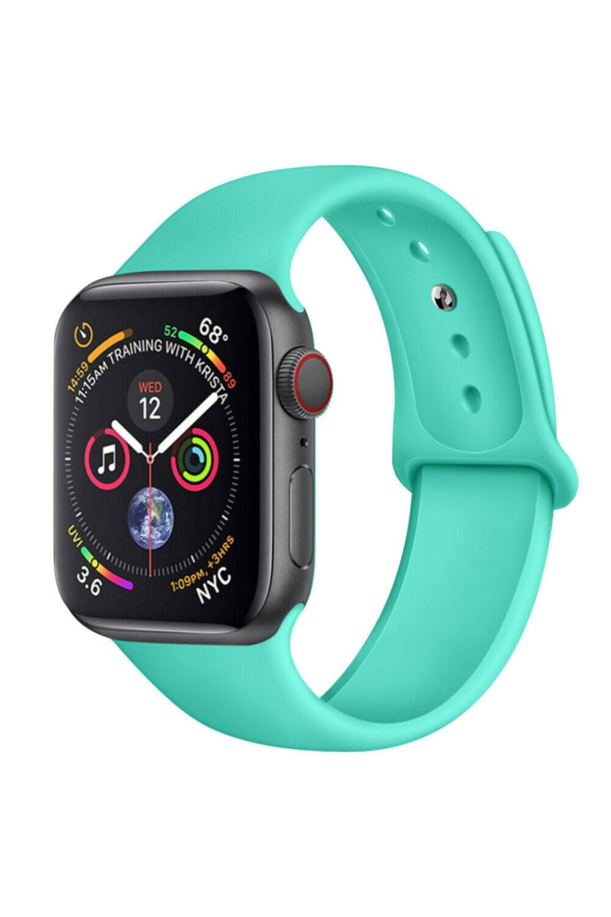 Bilişim Aksesuar Apple Watch 42 44 45 49 Mm Watch Ultra Silikon Kordon Koyu Suyeşili