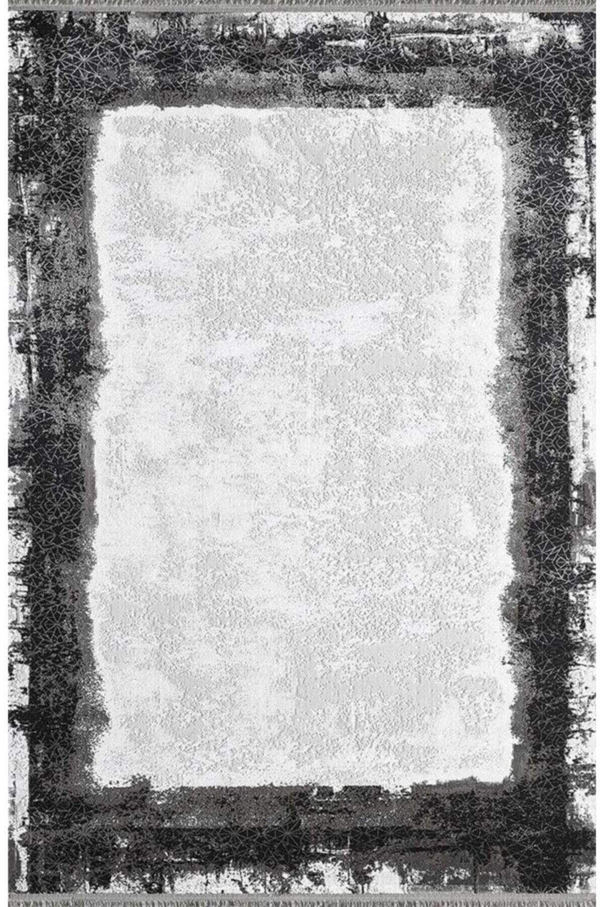 Pierre Cardin Halı Monet Mt40b Siyah Beyaz Çerçeveli Doğal Iplik Halı