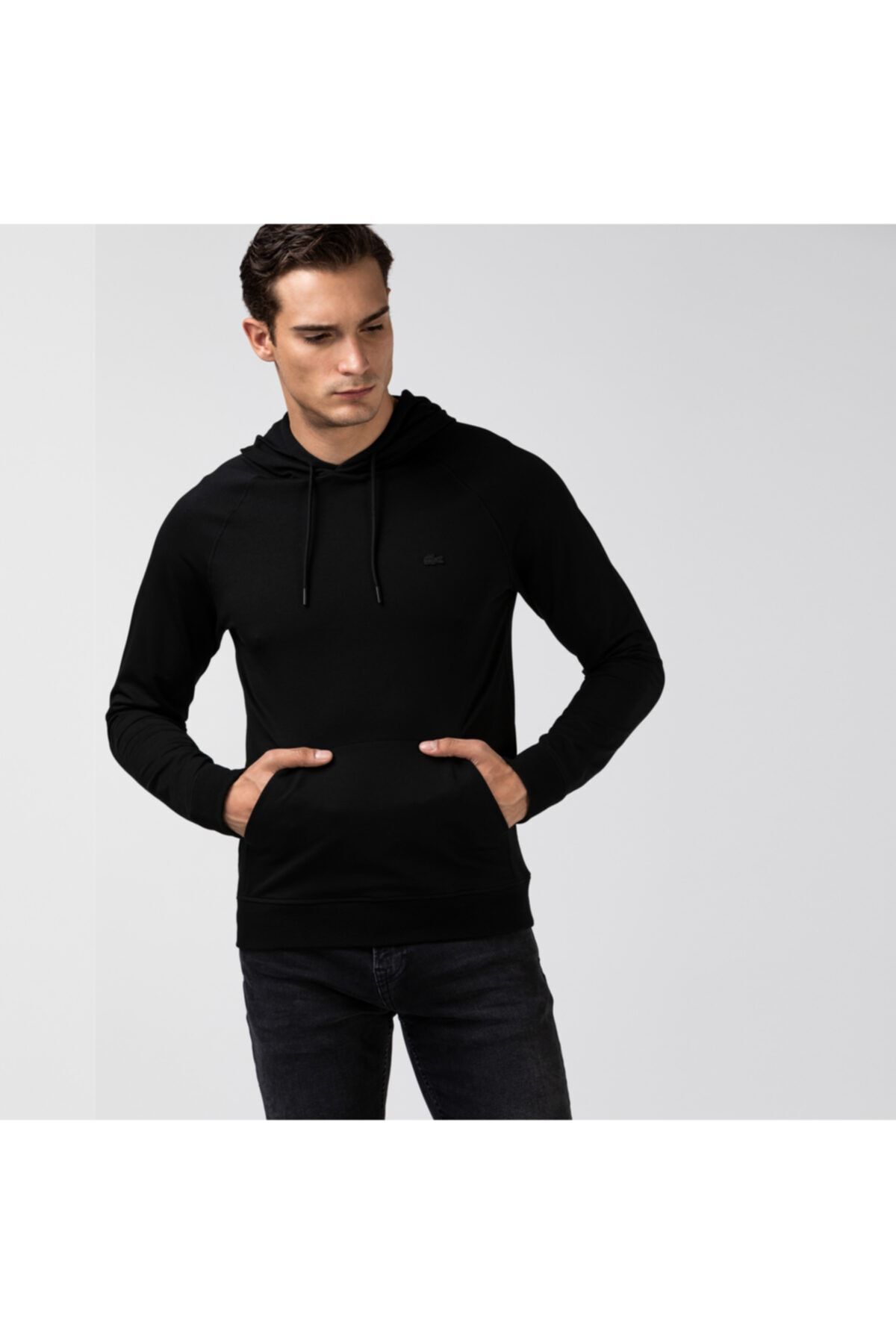 Lacoste Erkek Regular Fit Kapüşonlu Siyah Sweatshirt SH2061