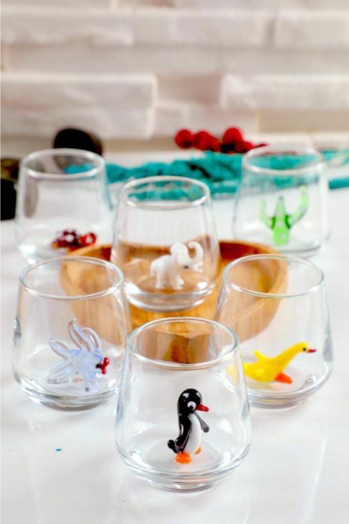 mosaicturk Kahve Yanı Bardağı Karışık Hayvan Figürleri