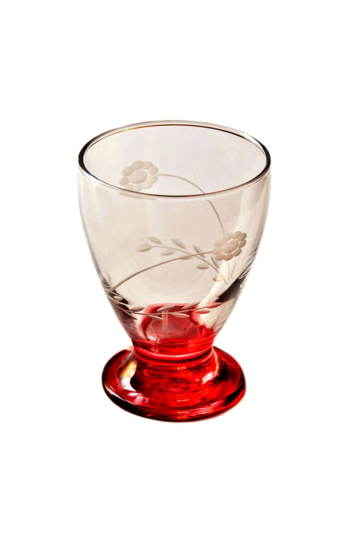 BAŞAK 41011 Çın Çın 12 Adet (Kırmızı Papatya) Su-meşrubat Bardağı