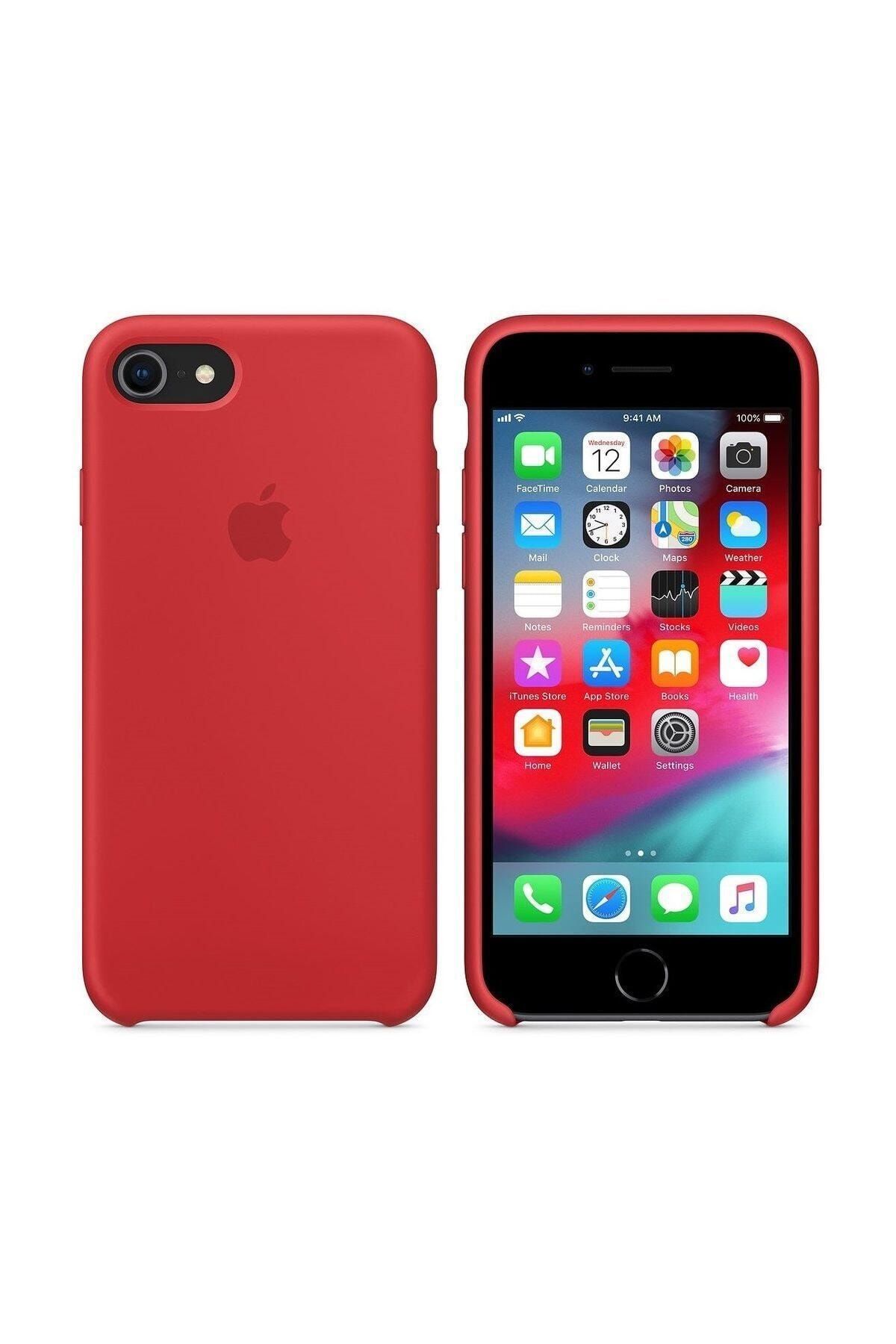 Telefon Aksesuarları Iphone 7/8 Uyumlu   Silikon Orjinal Kılıf Kırmızı