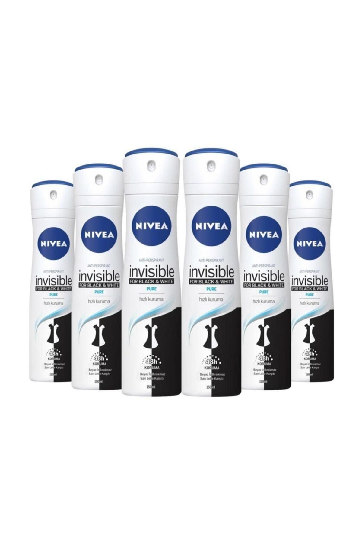NIVEA Deodorant B&w Pure 150ml X 6