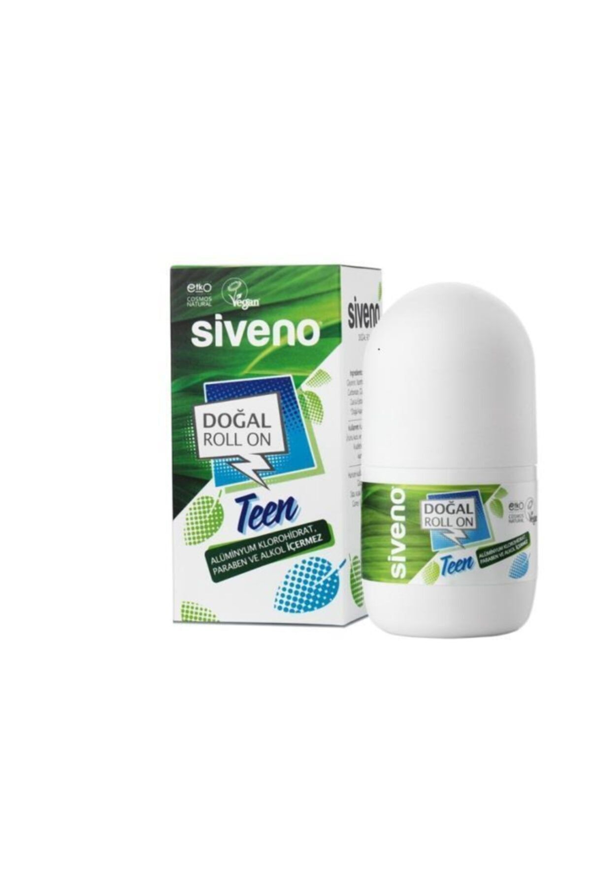 Siveno %100 Doğal Roll-On Teen Blue Genç Erkek Deodorant Ter Kokusu Önleyici Bitkisel Lekesiz Vegan 50 ml