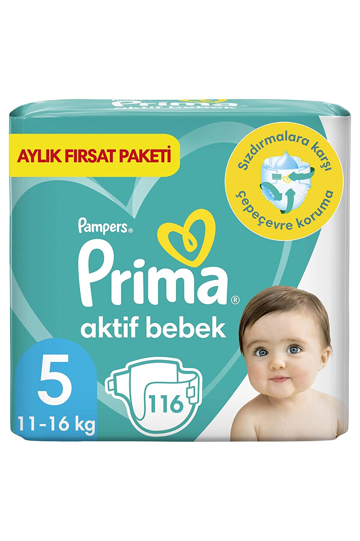 Prima Pampers Bebek Bezi Aktif Bebek Aylık Paket Junior 5 No 116 Lı 98028
