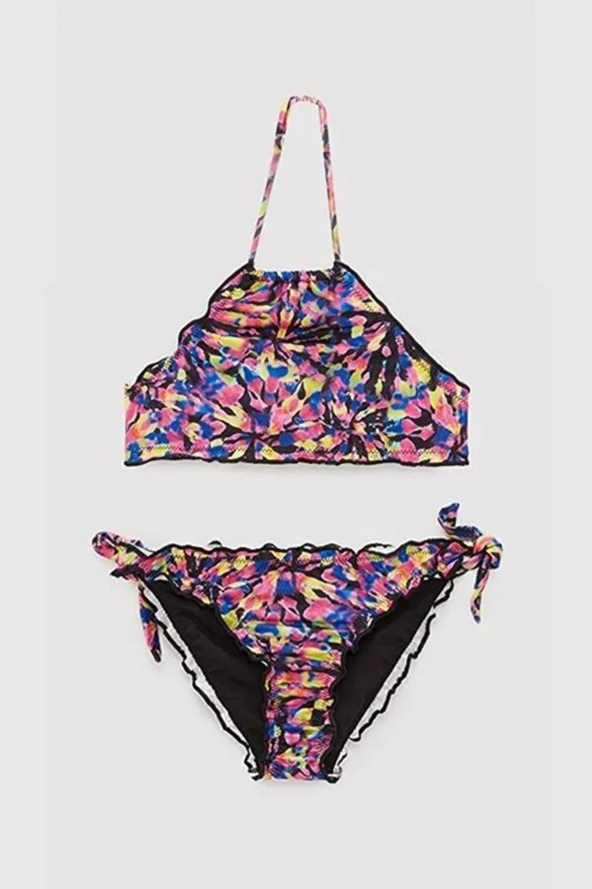 Tyess Kız Çocuk Desenli Bikini 22ss0tj4023