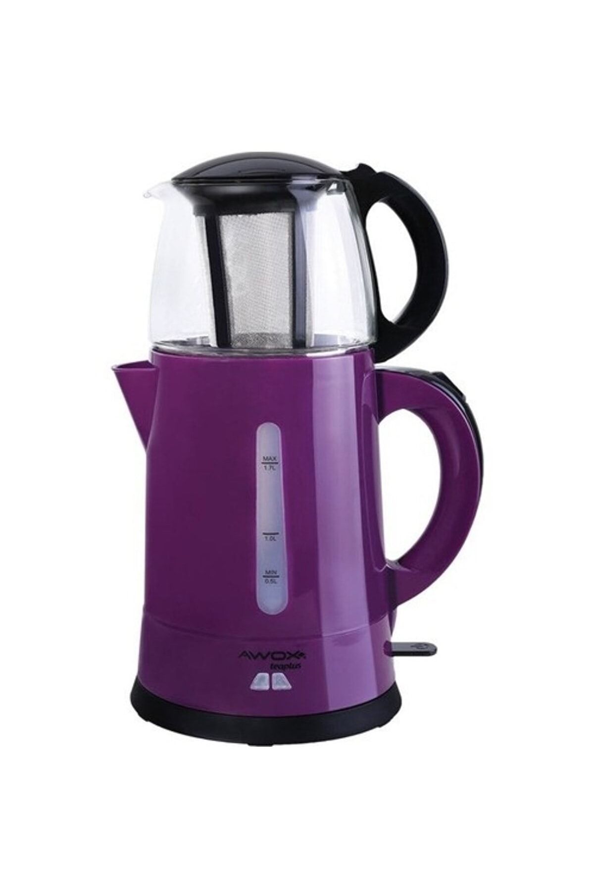 AWOX Tea - Plus Mor Elektrikli Cam Demlikli Çaycı Çay Makinesi 2000 Watt 3100 ml