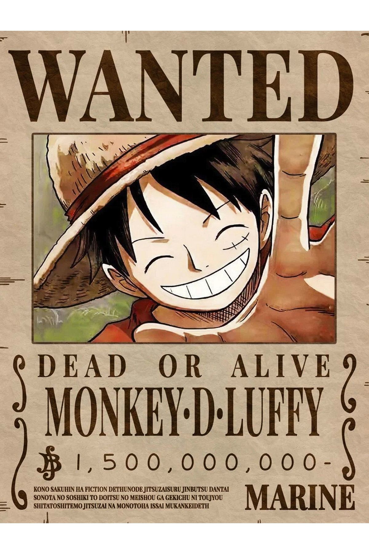 visare 15x20 Cm Monkey D Luffy Anime Poster Mini Ahşap Tablo Vsr Retro-06
