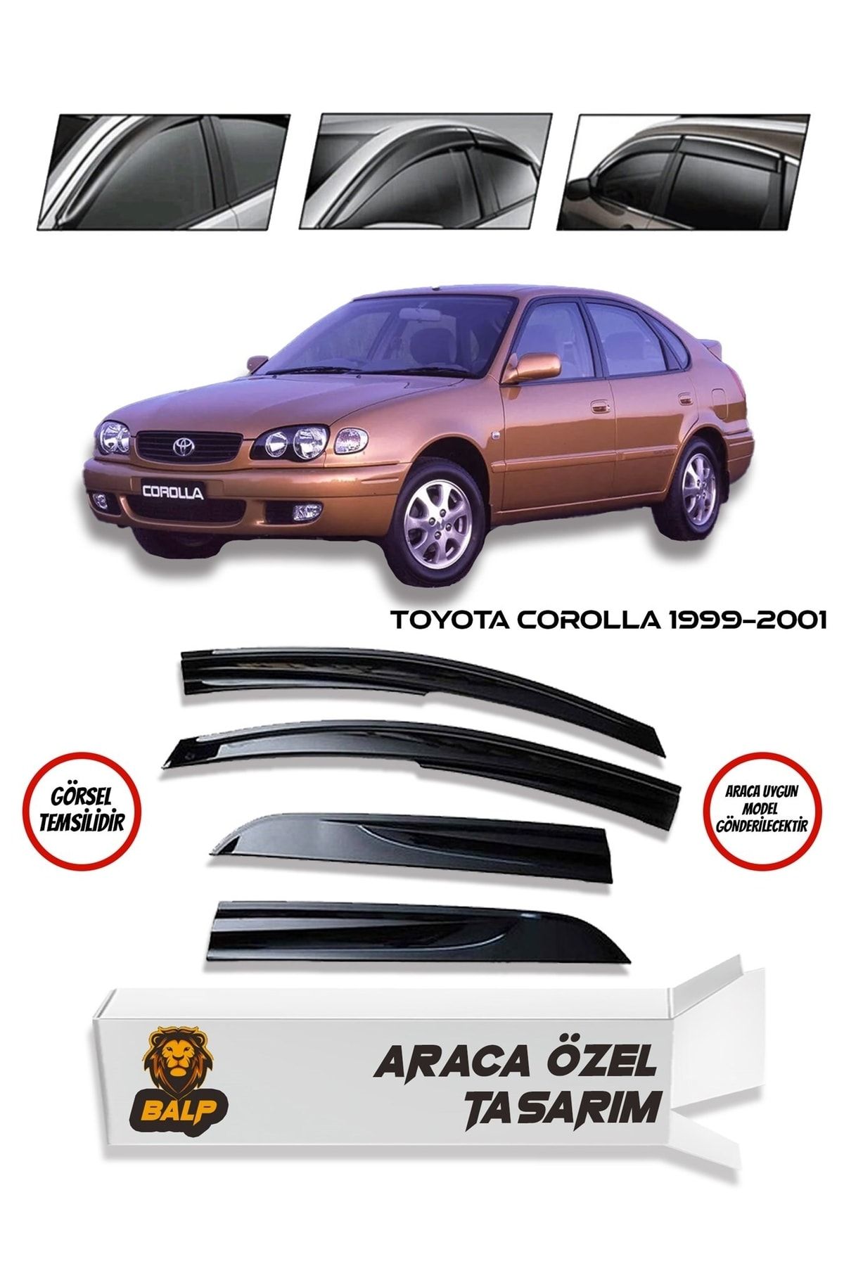 BALP Toyota Corolla Uyumlu Cam Rüzgarlığı 4 Lü 1999-2001 Arası