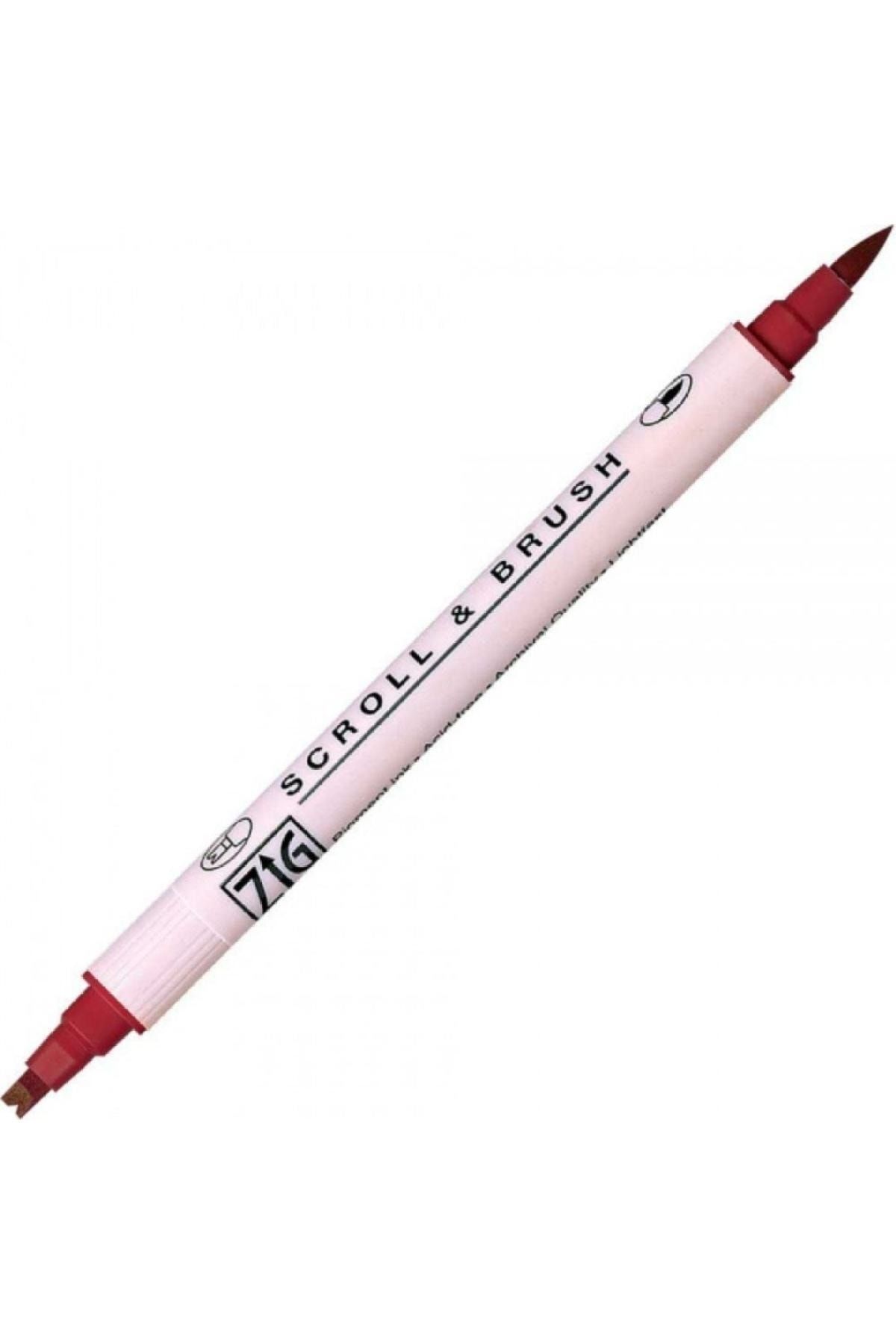 Zig Scroll   Brush Pen Çift Çizgi Kaligrafi Kalemi Rose 024
