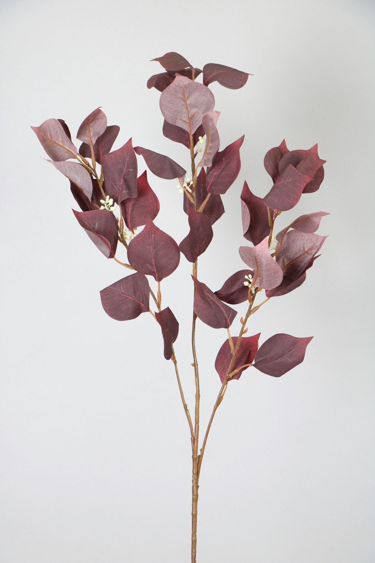 Yapay Çiçek Deposu Dekoratif Kaliteli Pastel Bitki Dalı 80 Cm Kızıl