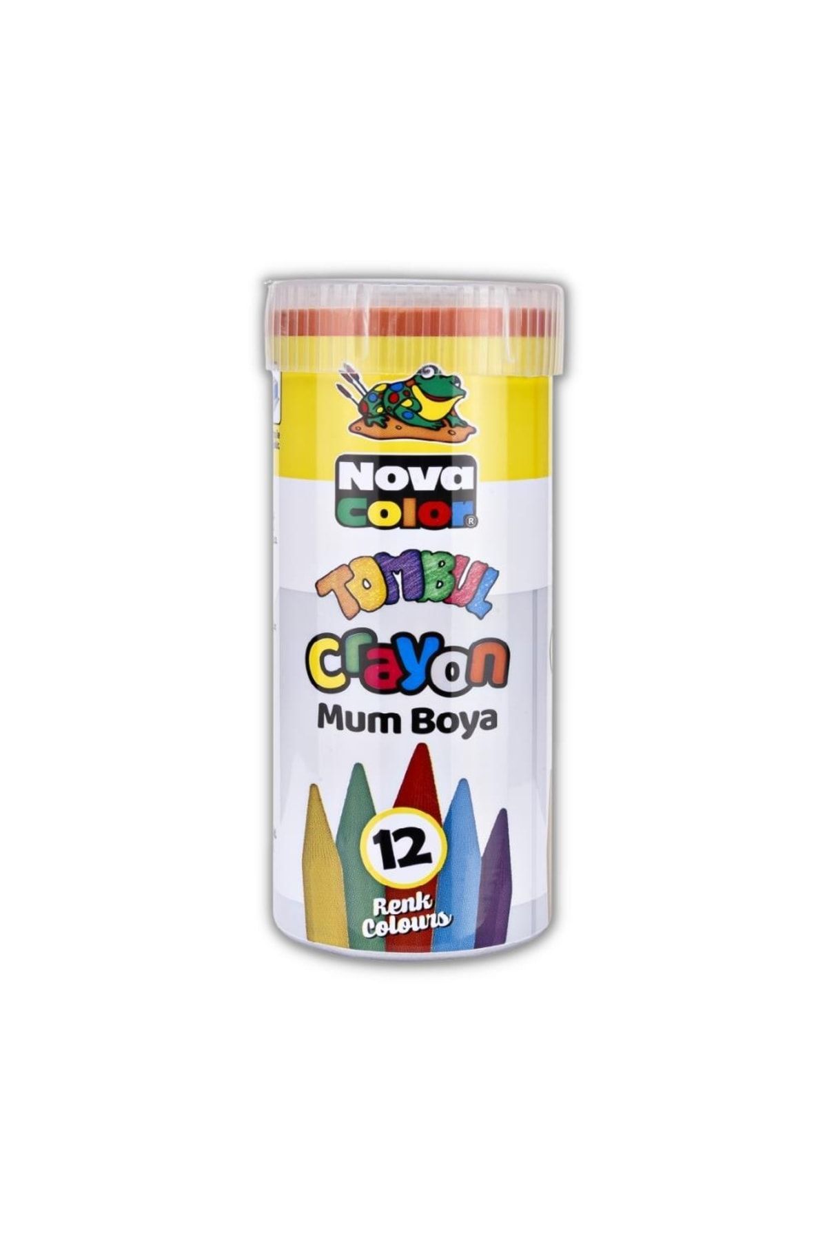 nova color Tombul Mum Boya 12 Renk Metal Kutu 12 Renk Crayon 1 Adet Novacolor Altıgen Mum Boya Jumbo 12 Renk