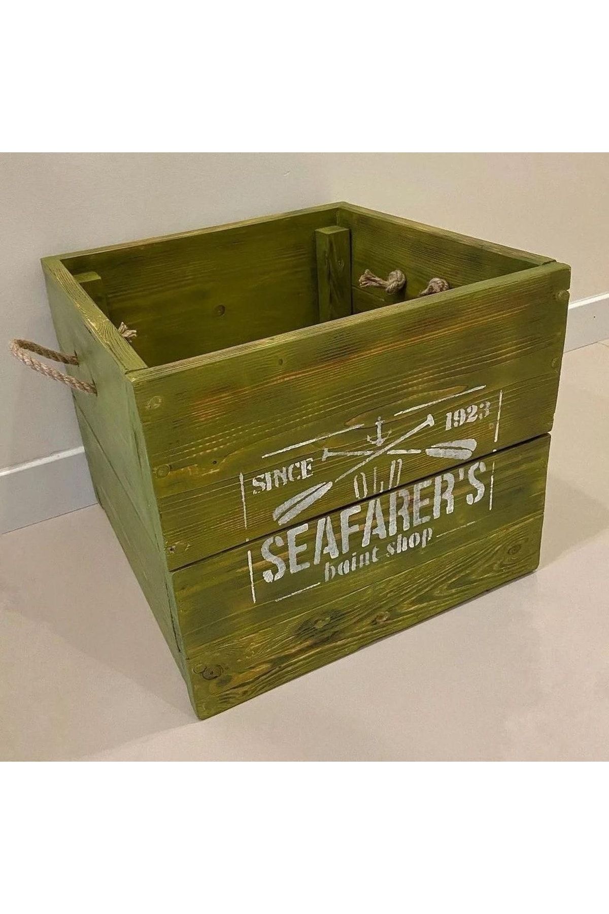 Vintage Seafarer's Jacksonville El Yapımı Ahşap Kasa