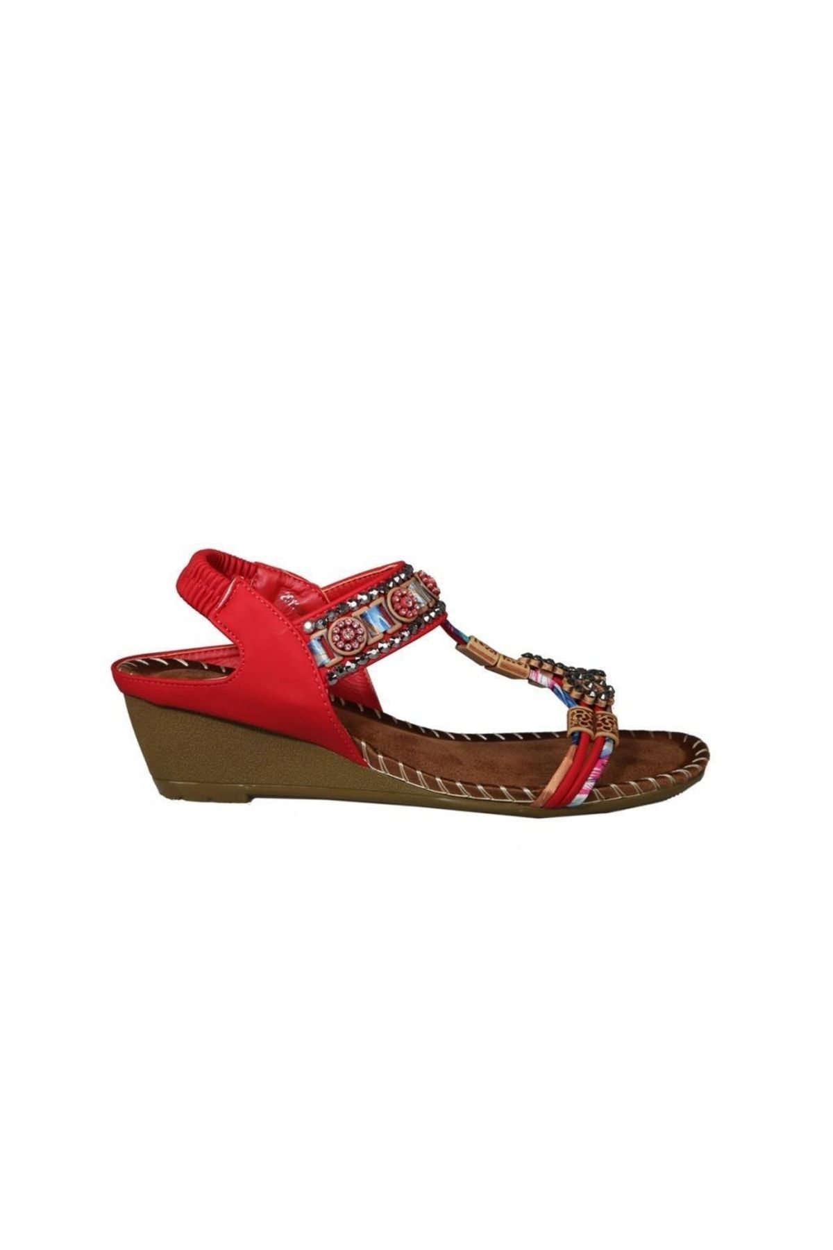Guja Kadın  Kırmızı Taş Detaylı Topuklu Sandalet