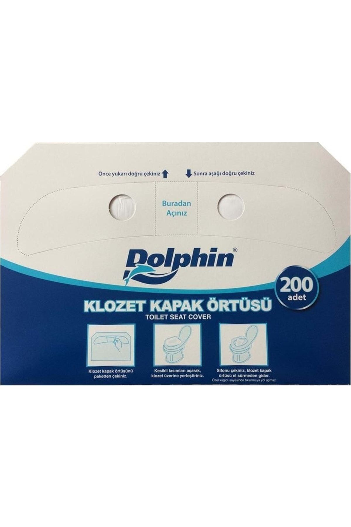 Dolphin Kağıt Klozet Kapak Örtüsü - 200'lü