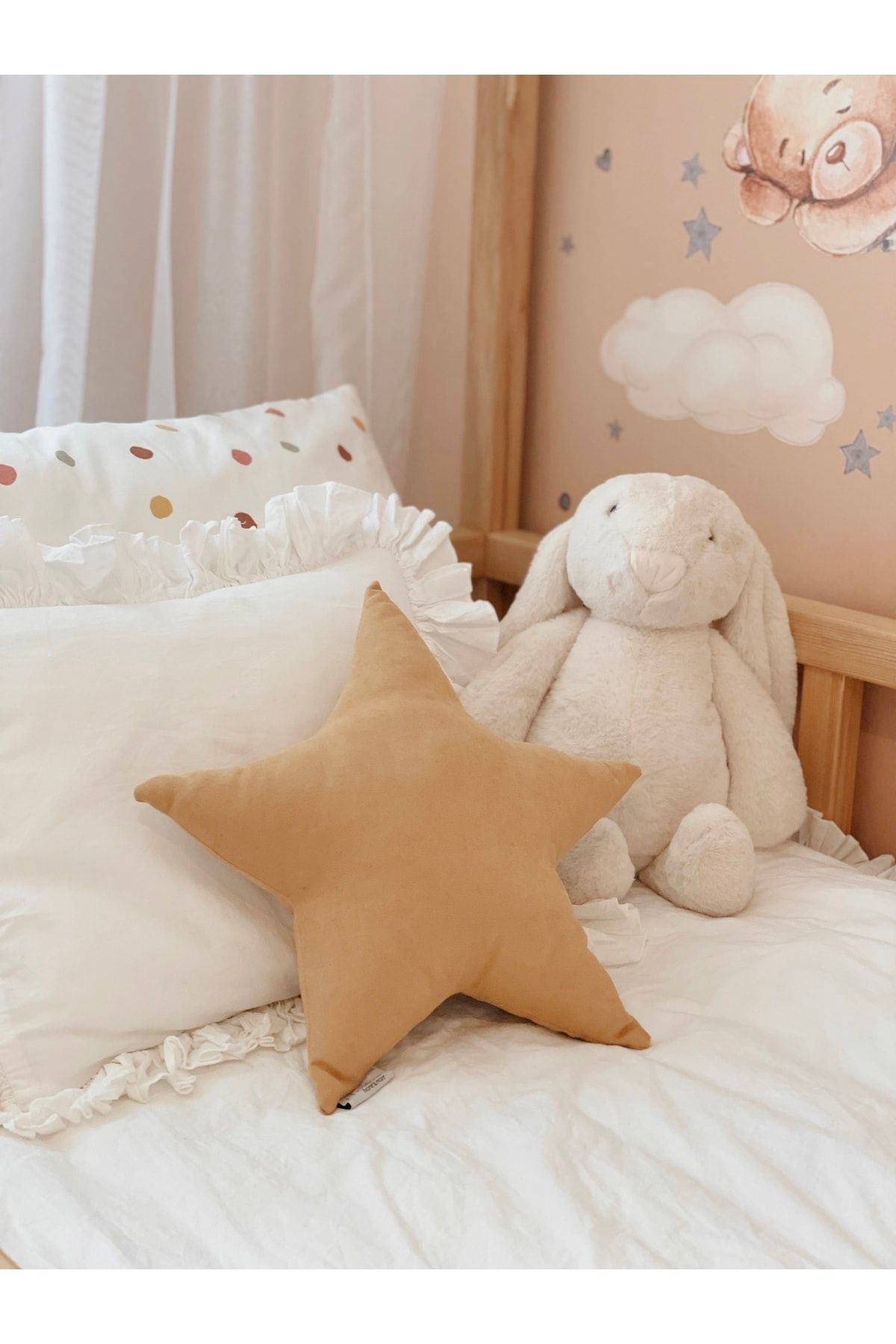 Hestia Home Dekoratif Yıldız Yastık - Yıldız Peluş Yastık- Çocuklar Için Sevimli Yastıklar - Eğlenceli Yastıklar