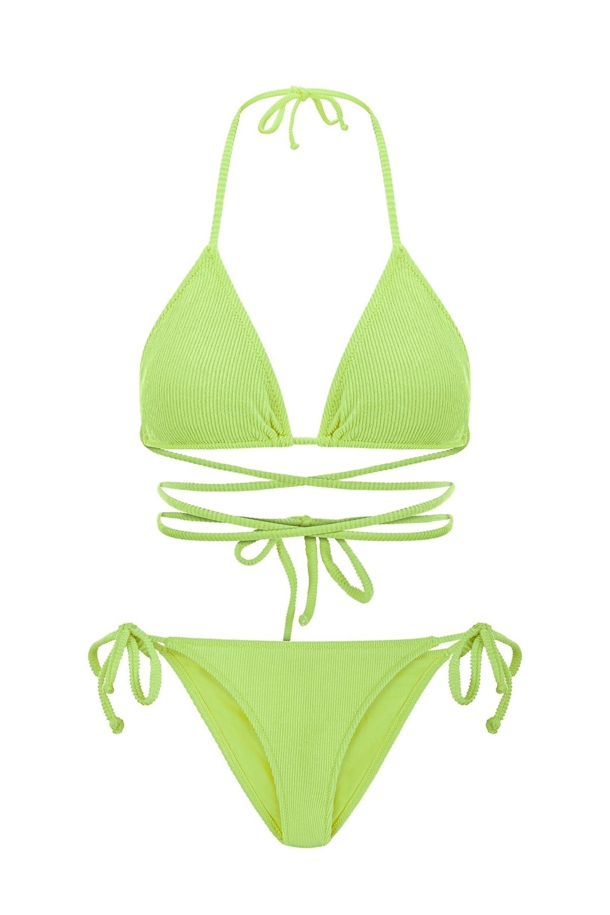 Aquella Havlu Yeşil Üçgen Bikini Takım