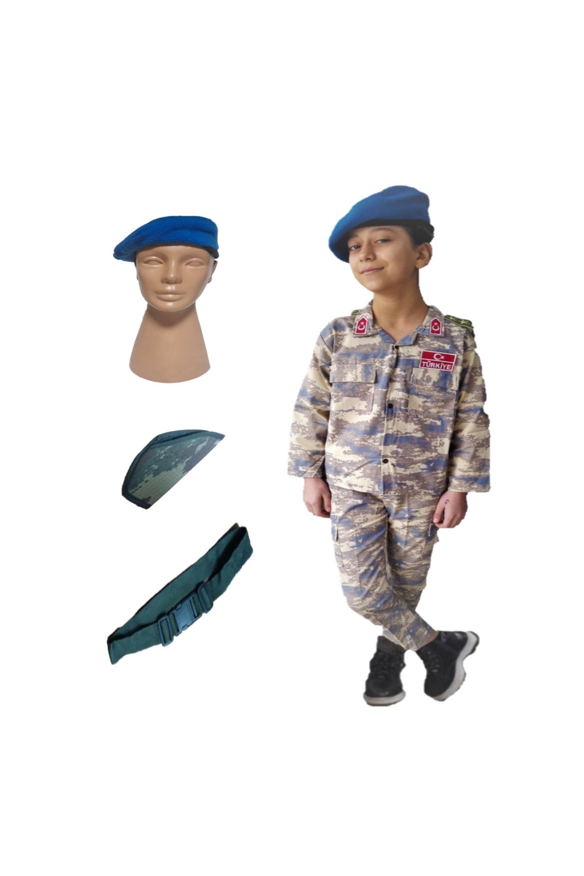 Ertekstekstil Unisex Hava Kuvvetleri Çocuk Asker Kıyafeti