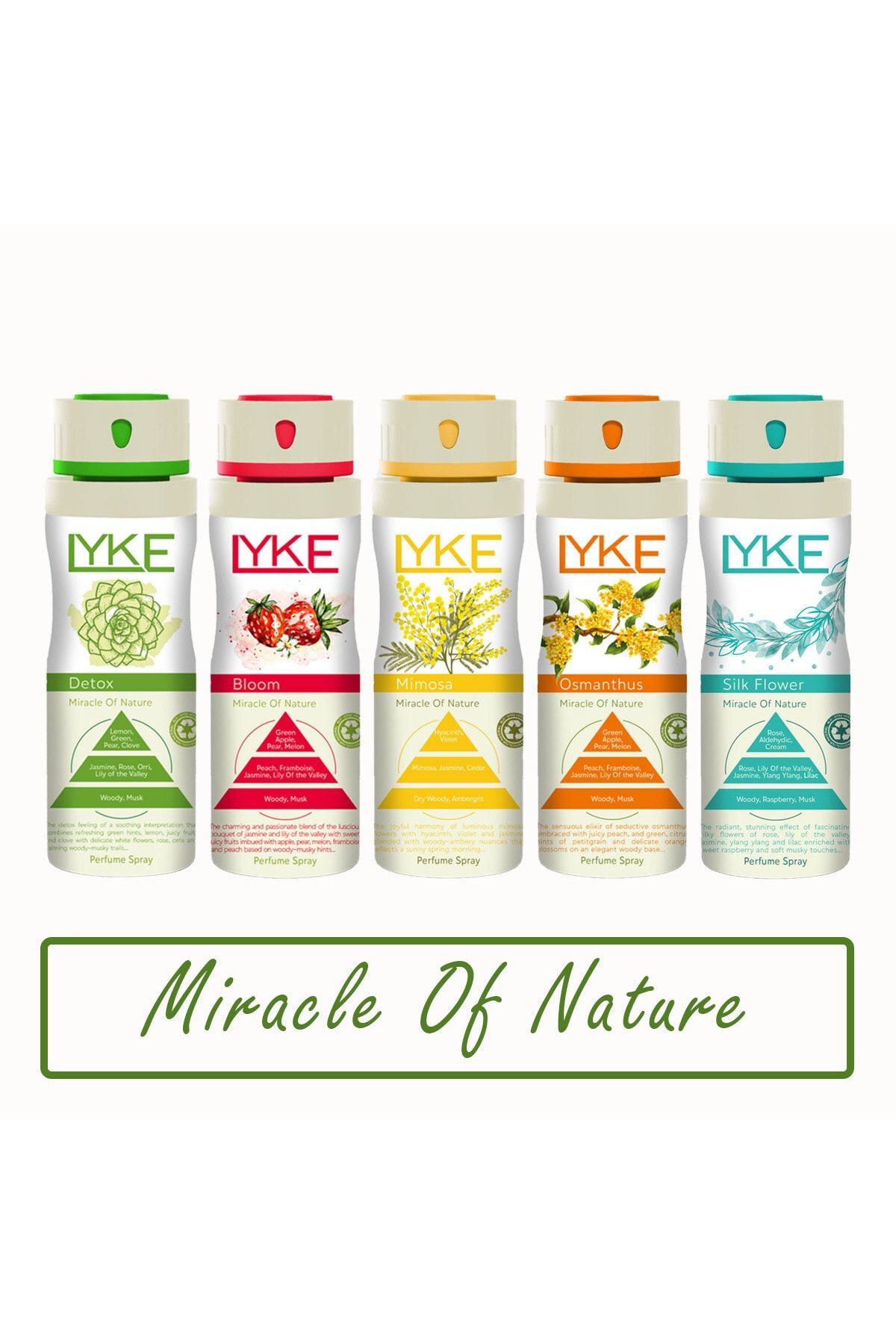 Lyke Miracle Of Nature Selection Serisi 200 ml Kadın Deodorant Sprey x 5 Adet