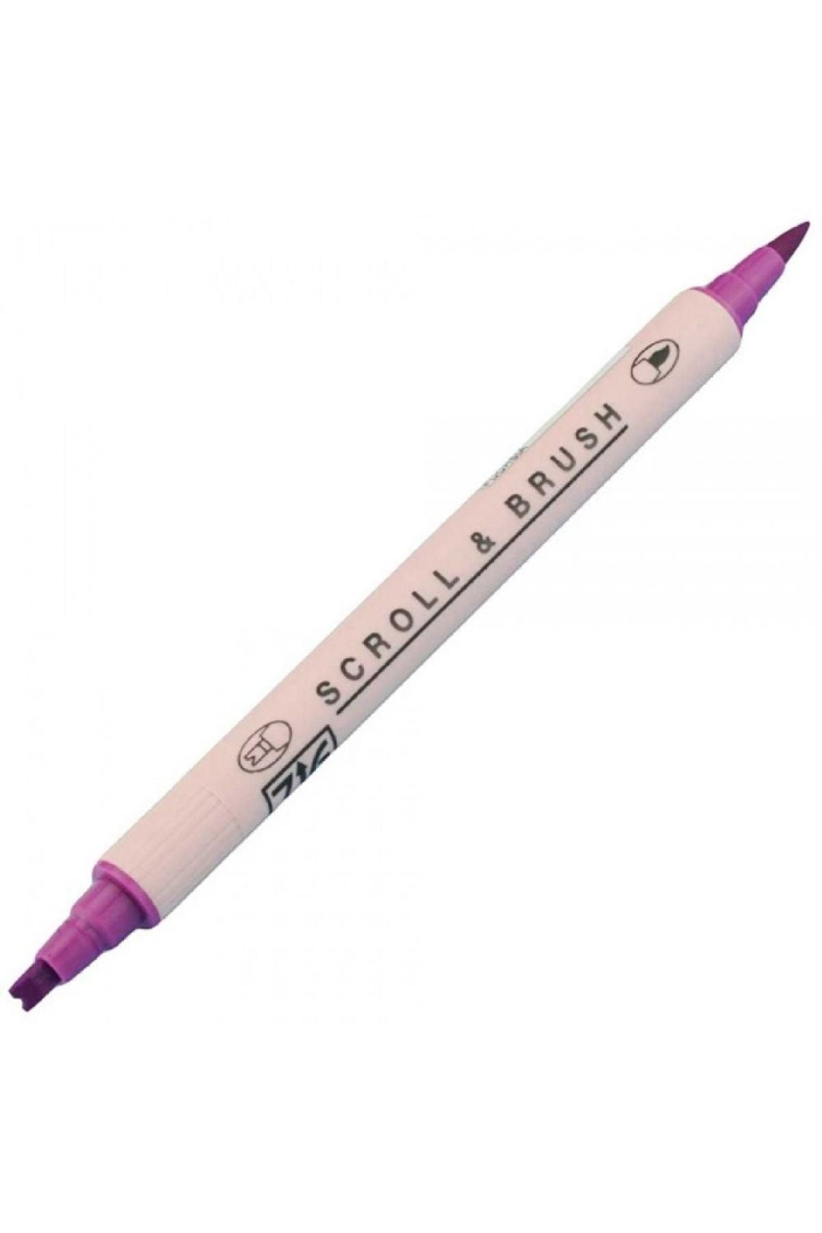 Zig Scroll Brush Pen Çift Çizgi Kaligrafi Kalemi Fuchsia 082