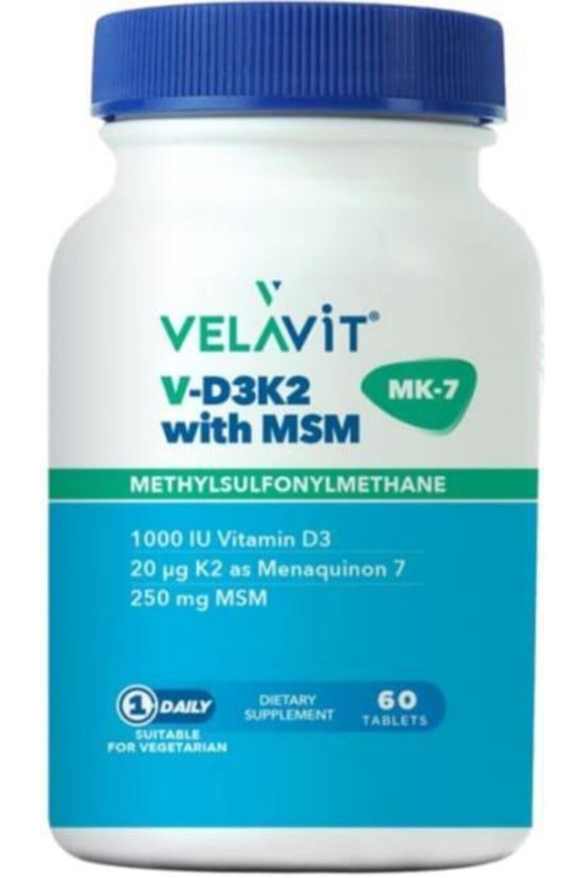 Velavit D3 Vitamini, K2 Vitamini Ve Msm Bir Arada Içeren Takviye Edici Gıda