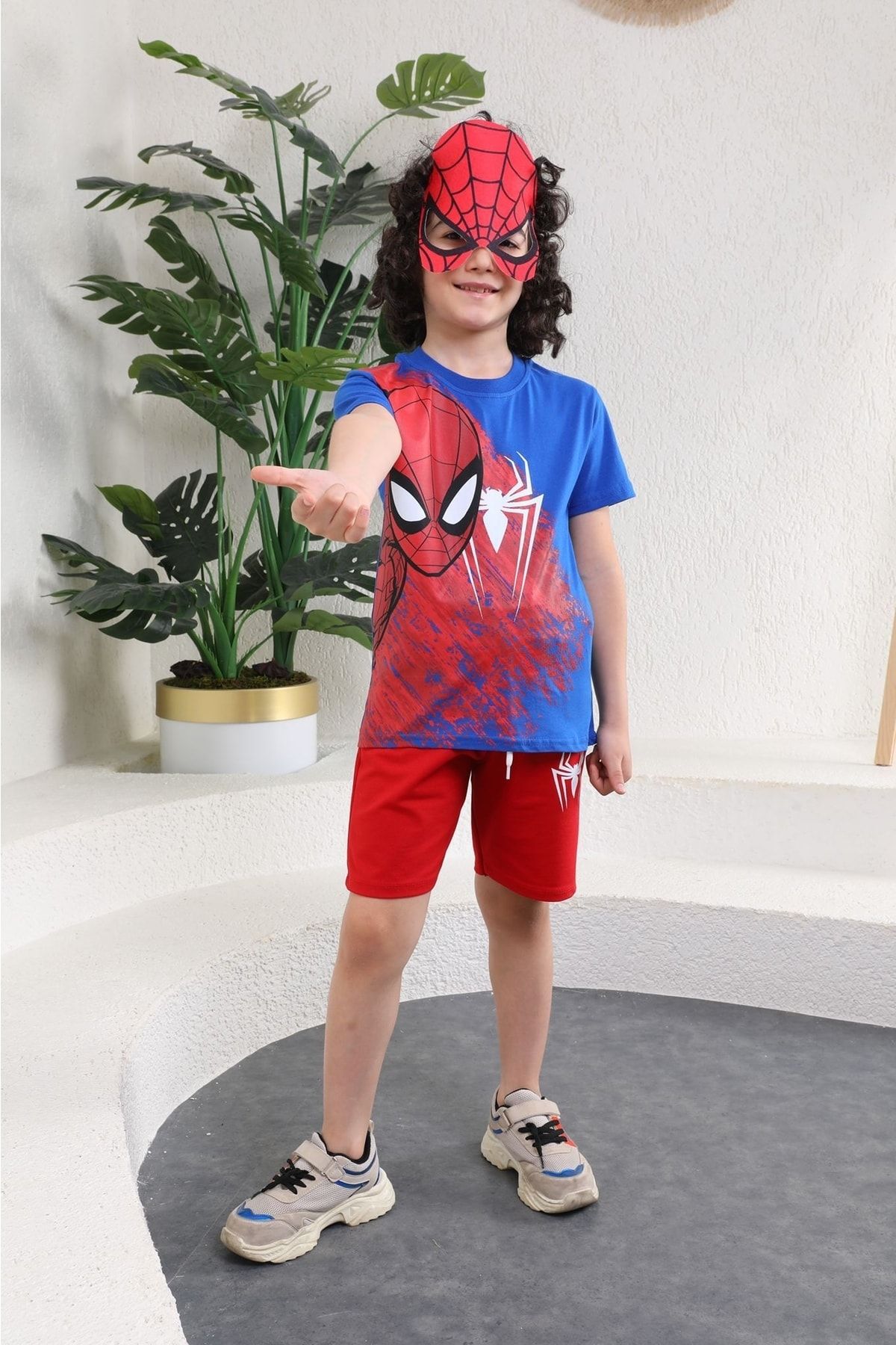 Spiderman Erkek Çocuk Maskeli Alt Üst Takım