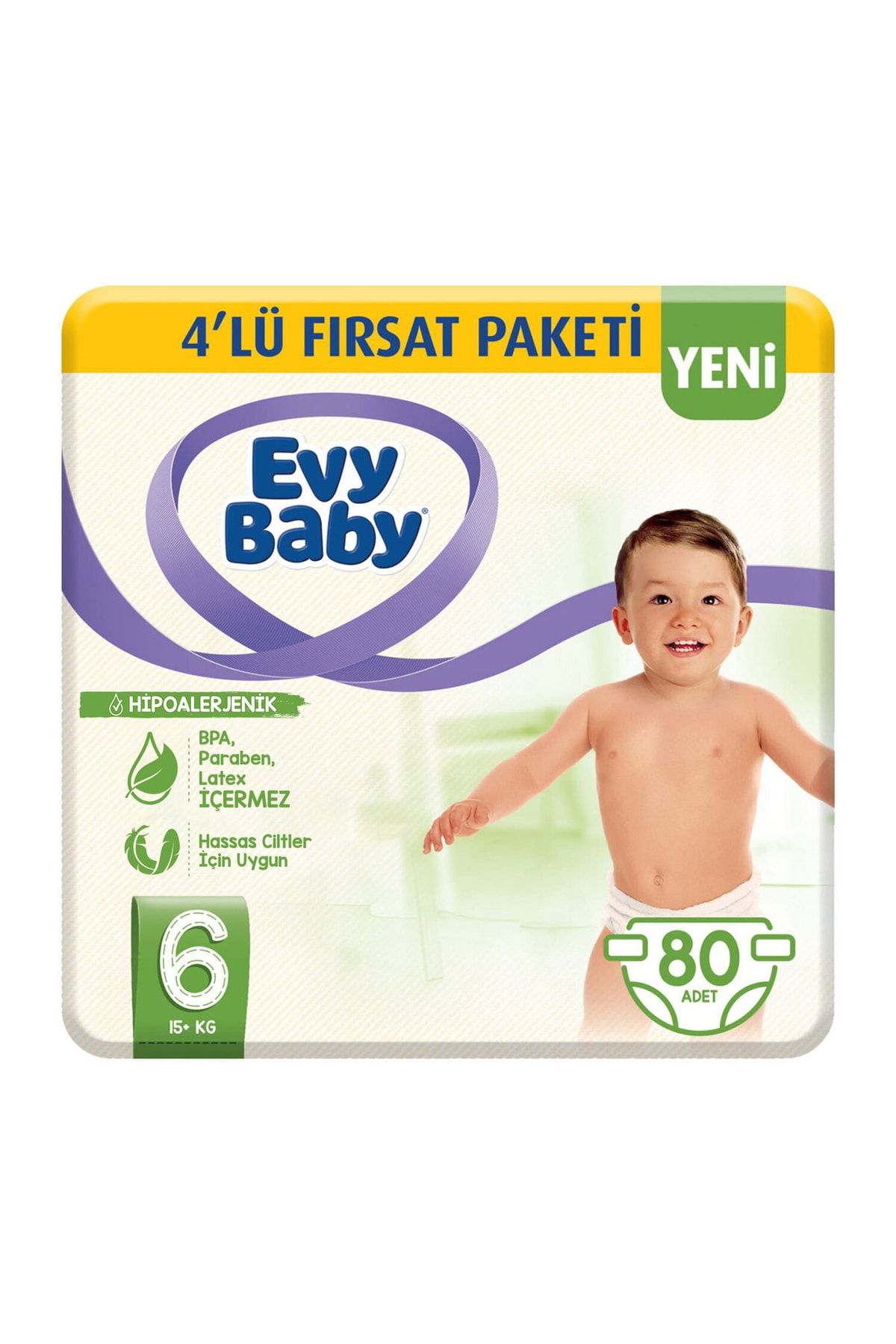 Evy Baby Bebek Bezi 6 Beden XL 4'lü Fırsat Paketi 80 Adet Yeni