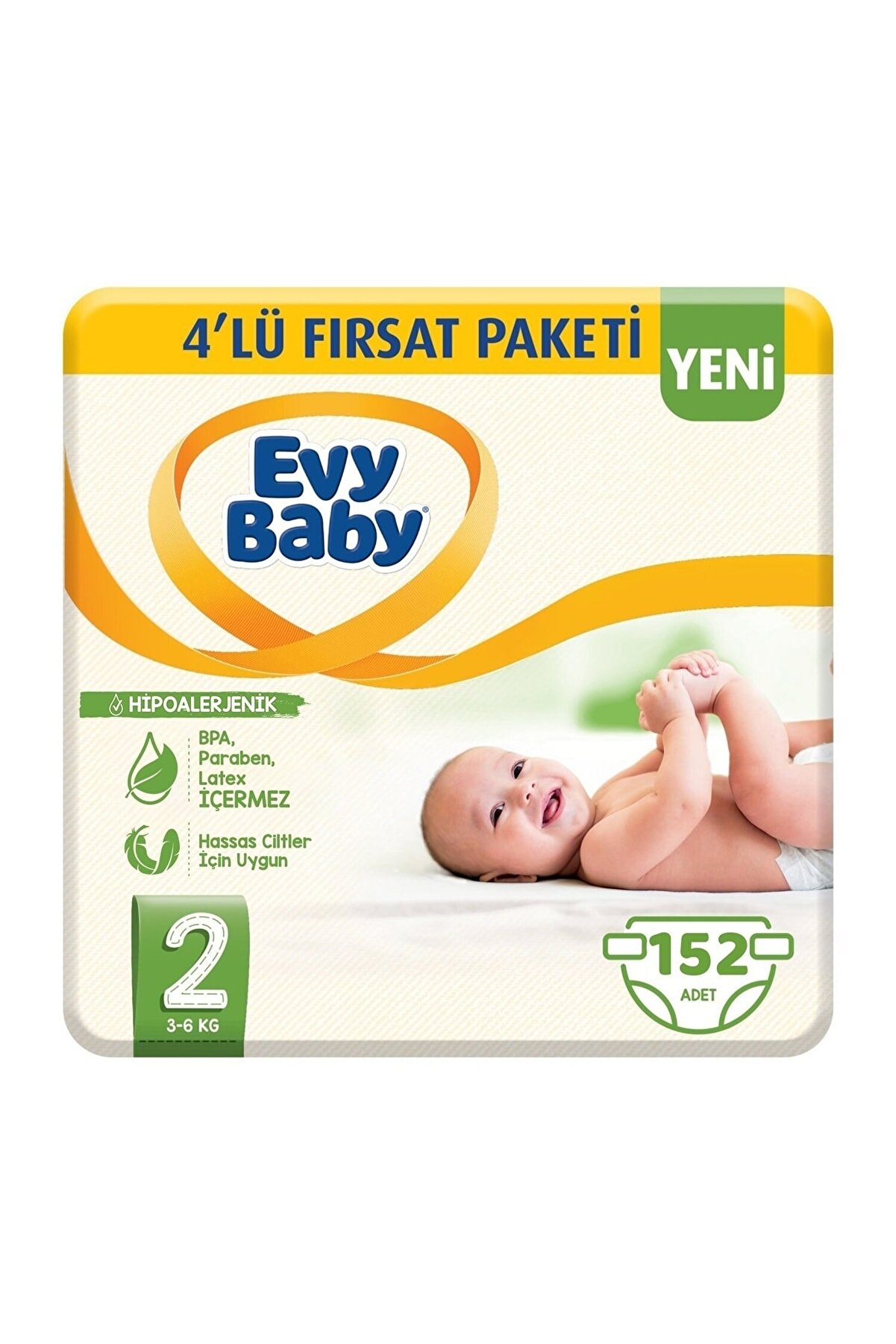 Evy Baby Bebek Bezi 2 Beden Mini 4'lü Fırsat Paketi 152 Adet (YENİ)