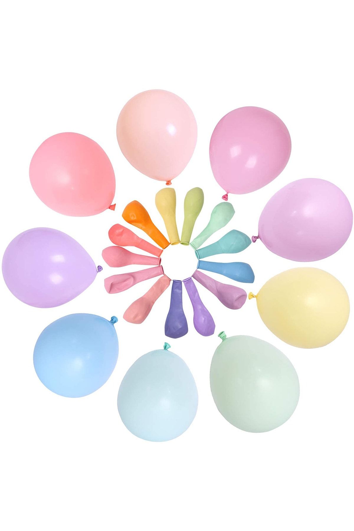 Parti Dolabı 12li Karışık Renkli Makaron Balon Seti 12 Inç Pastel Balonu